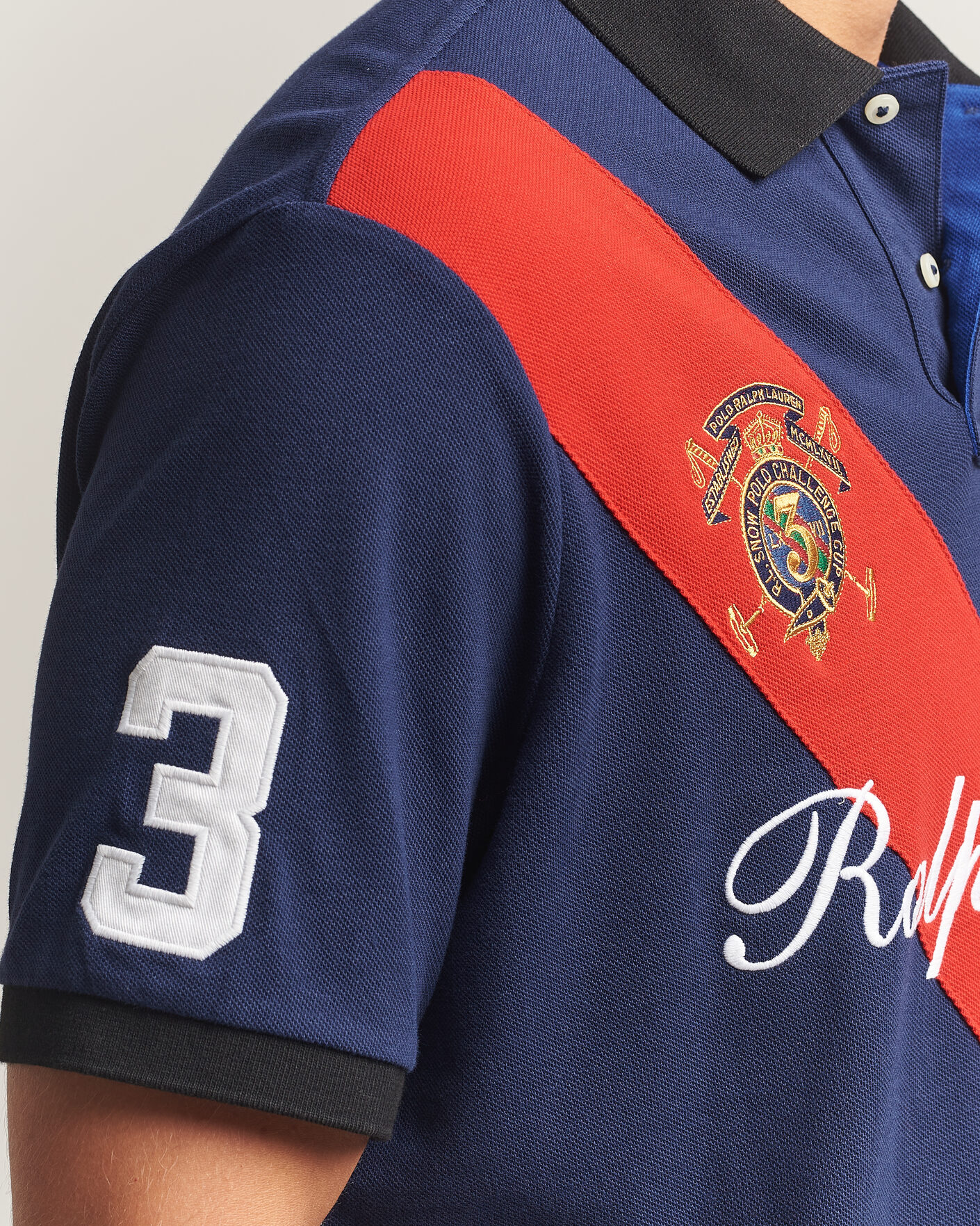 Herre | Pikéer | Polo Ralph Lauren | Classic Fit Diagonal Stripe Polo Newport Navy