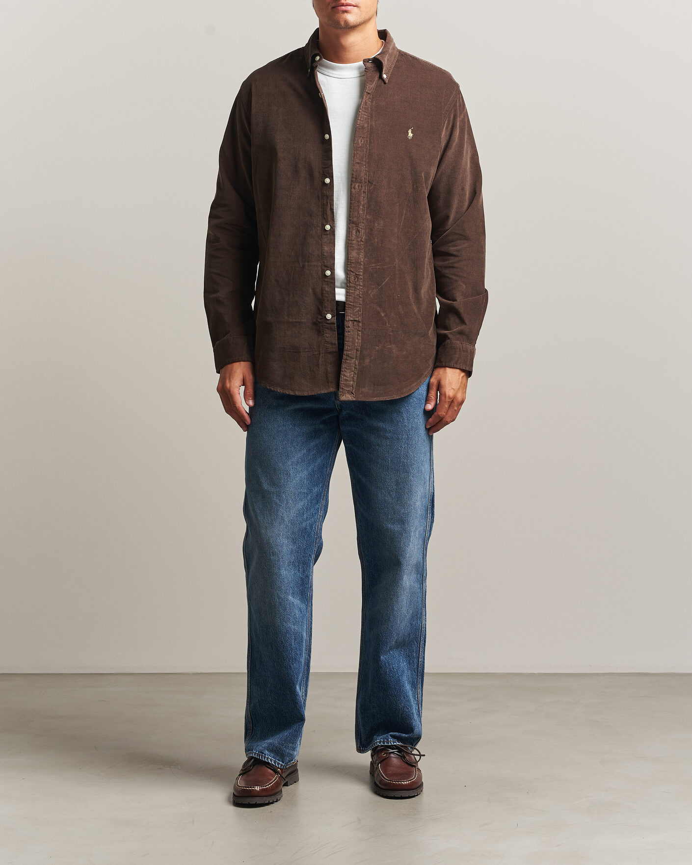 Herre | Skjorter | Polo Ralph Lauren | Custom Fit BD Corduroy Shirt Nutmeg Brown