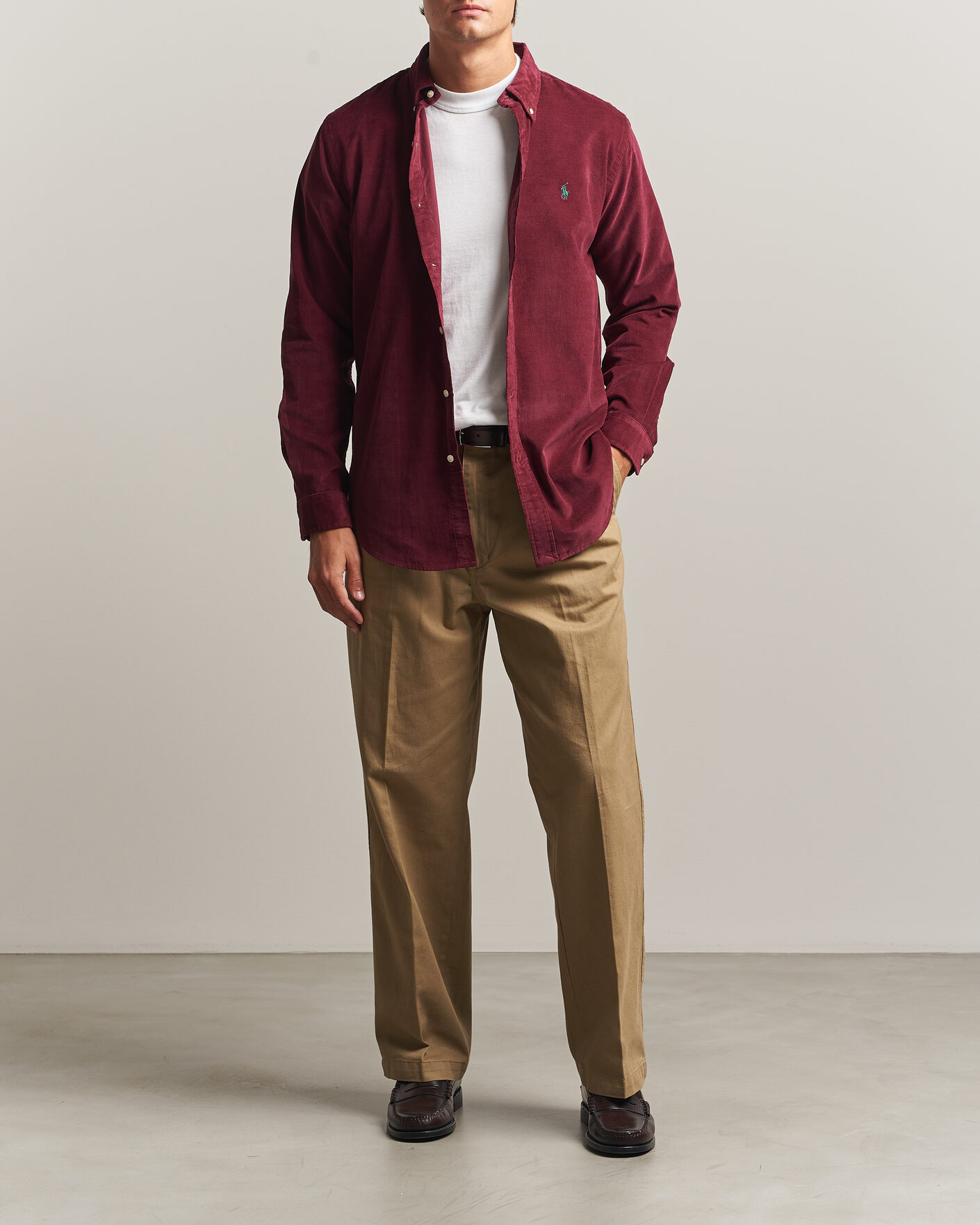 Herre | Skjorter | Polo Ralph Lauren | Custom Fit BD Corduroy Shirt Classic Wine