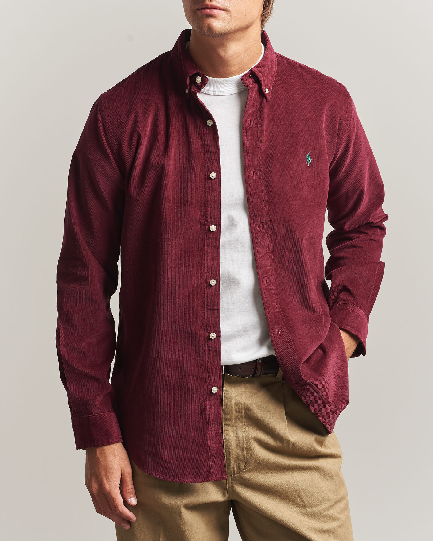 Herre | Skjorter | Polo Ralph Lauren | Custom Fit BD Corduroy Shirt Classic Wine