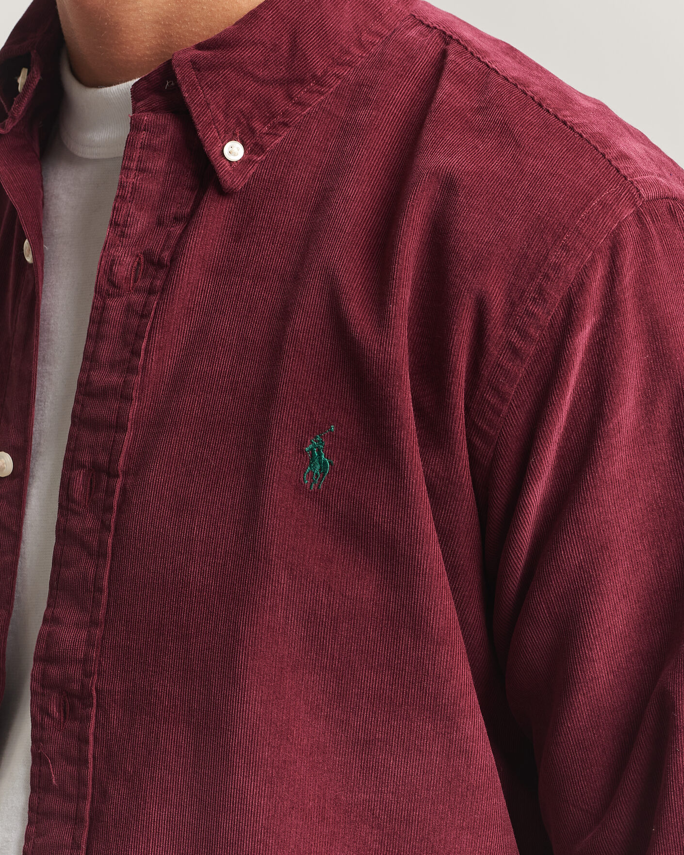Herre | Skjorter | Polo Ralph Lauren | Custom Fit BD Corduroy Shirt Classic Wine