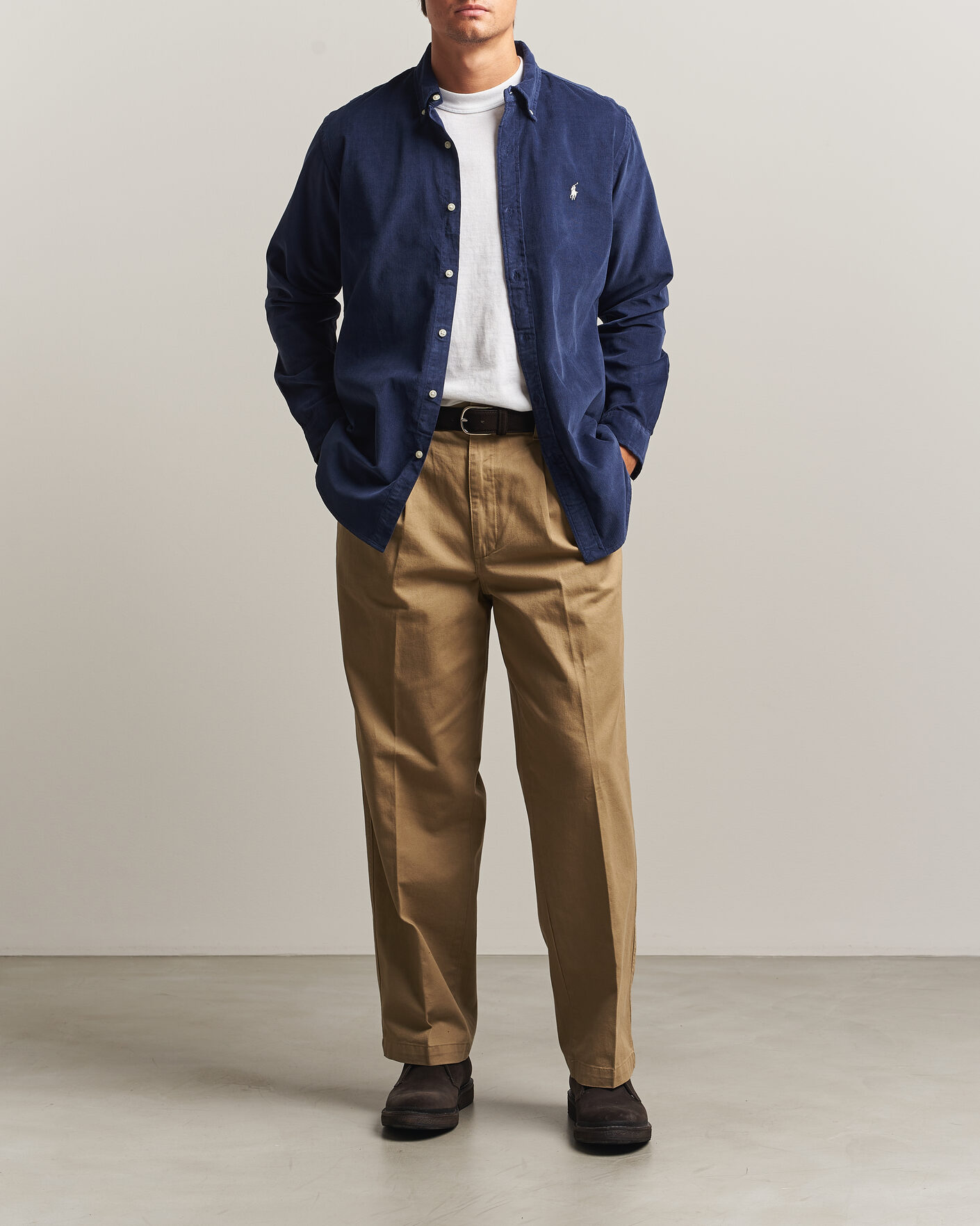 Herre | Skjorter | Polo Ralph Lauren | Custom Fit BD Corduroy Shirt Newport Navy
