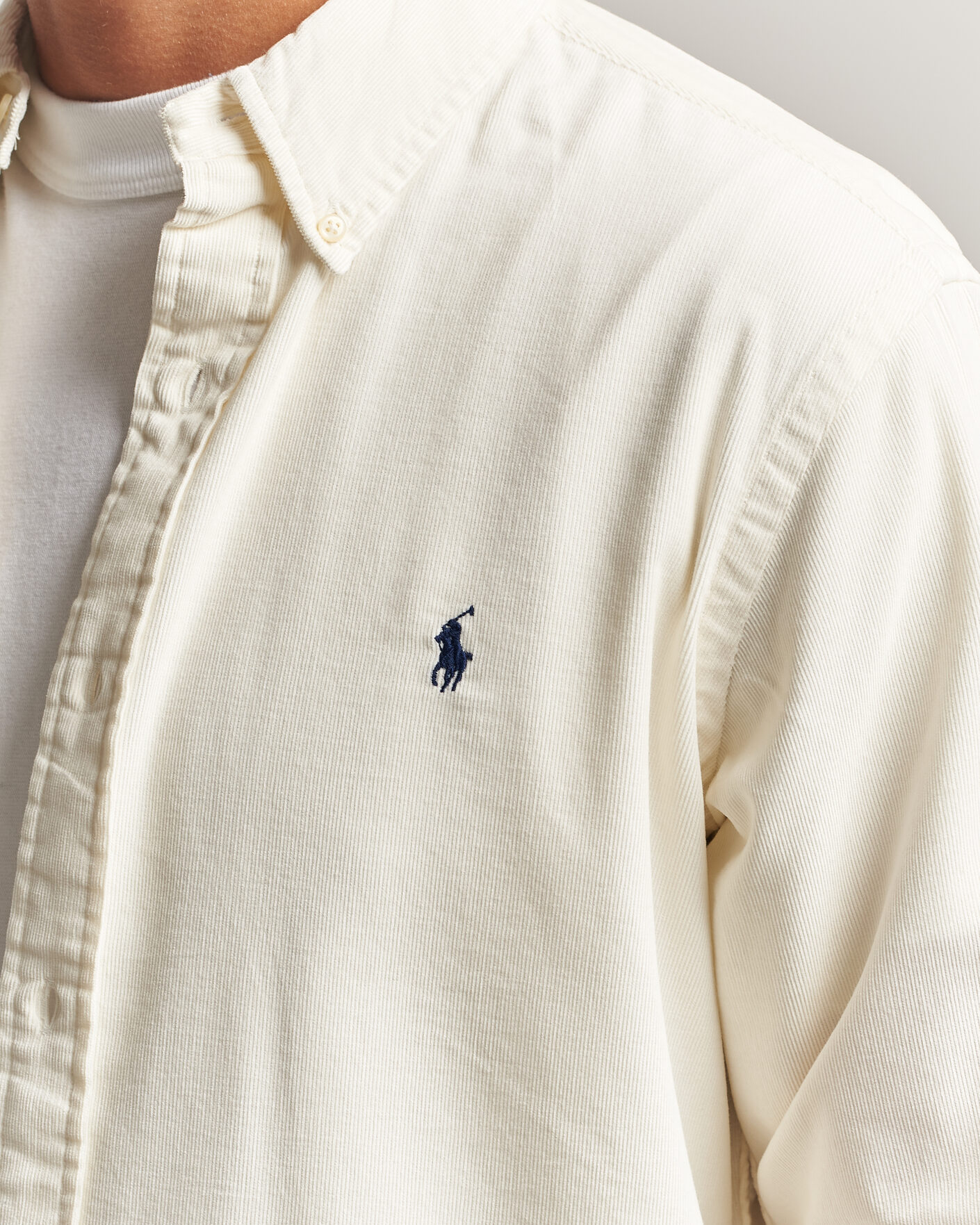 Herre | Skjorter | Polo Ralph Lauren | Custom Fit BD Corduroy Shirt Clubhouse Cream