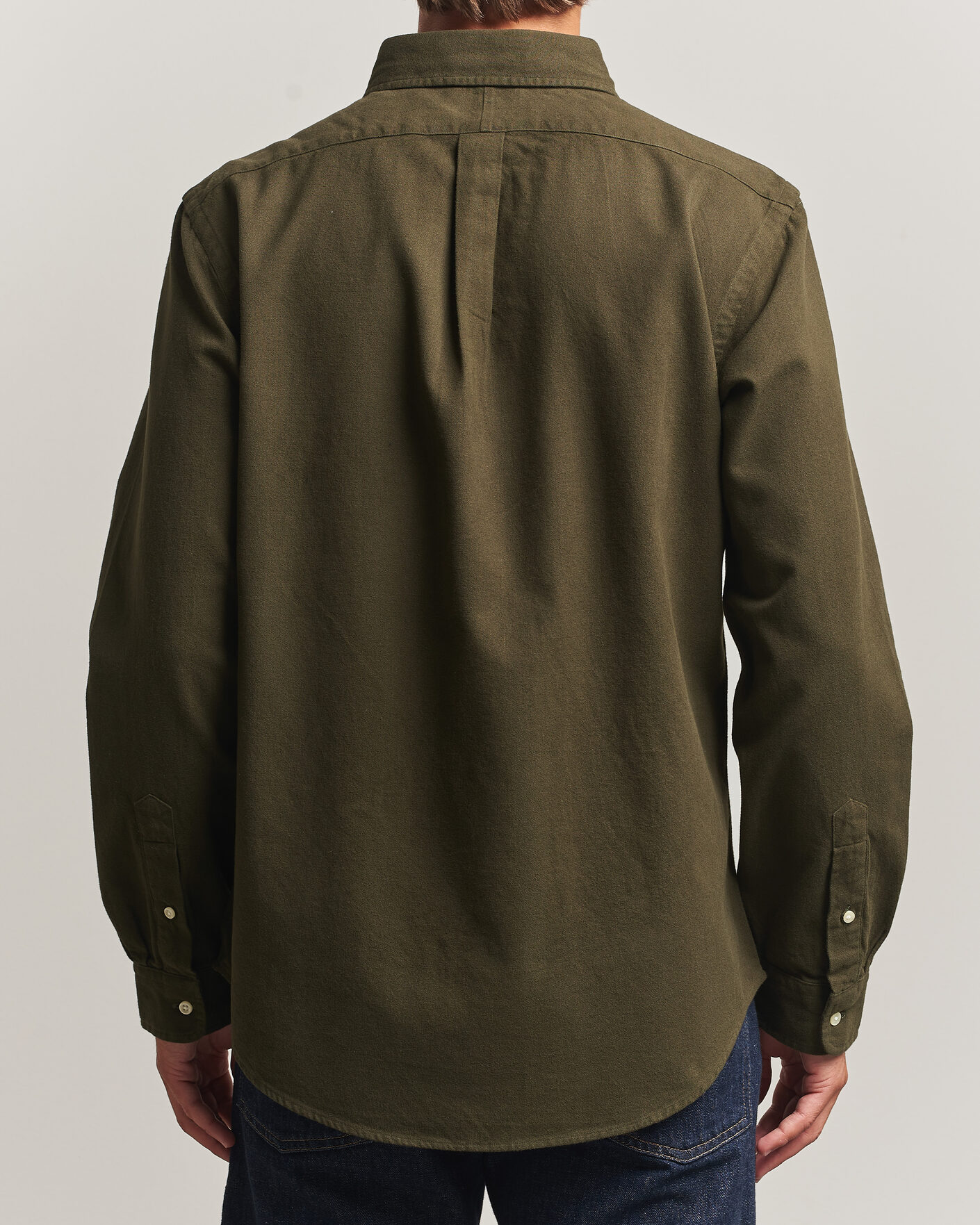 Herre | Skjorter | Polo Ralph Lauren | Custom Fit Brushed Flannel Shirt Company Olive