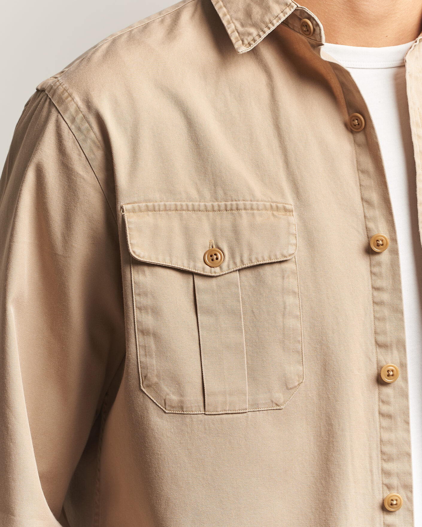 Herre | Skjorter | Polo Ralph Lauren | Litchfield Washed Chino Overshirt Vintage Khaki