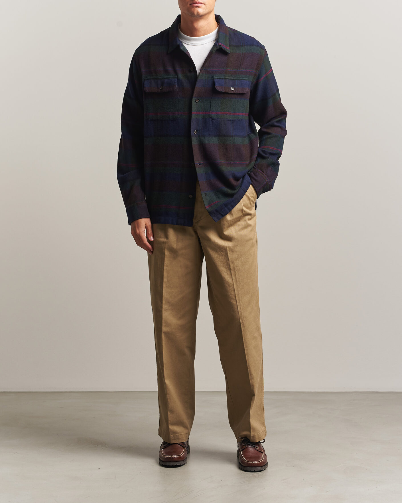Herre | Skjorter | Polo Ralph Lauren | Hudson Ranch Checked Overshirt Olive Royal