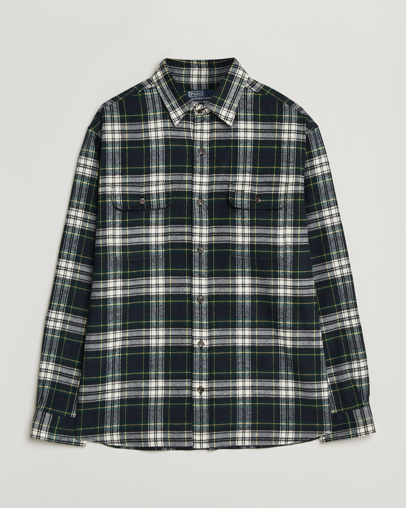 Herre | Skjorter | Polo Ralph Lauren | Classic Fit Shaggy Flannel Shirt Navy Green
