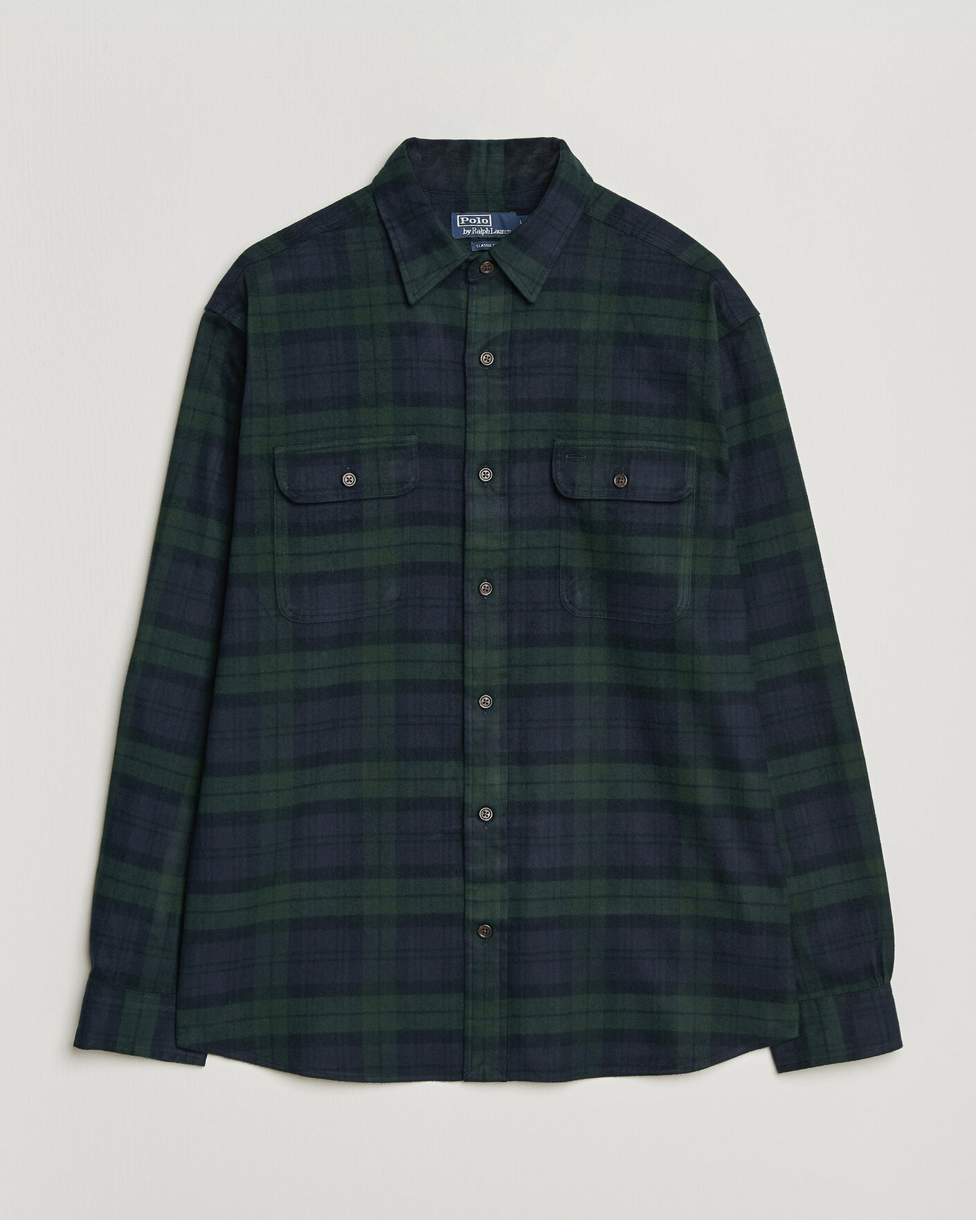 Herre | Skjorter | Polo Ralph Lauren | Classic Fit Shaggy Flannel Shirt Navy Forest