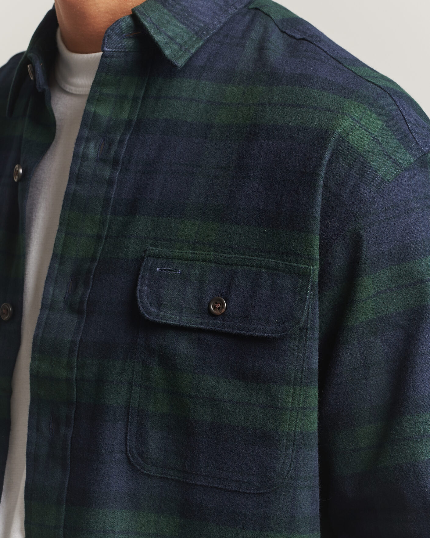 Herre | Skjorter | Polo Ralph Lauren | Classic Fit Shaggy Flannel Shirt Navy Forest