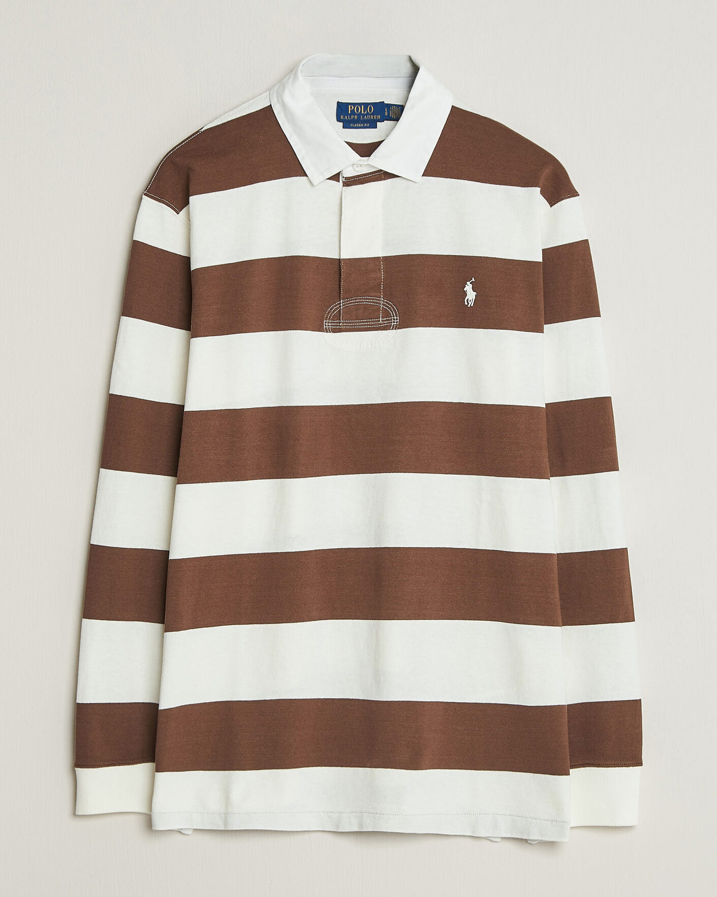 Herre | Gensere | Polo Ralph Lauren | Striped Jersey Rugger Cream/Brown
