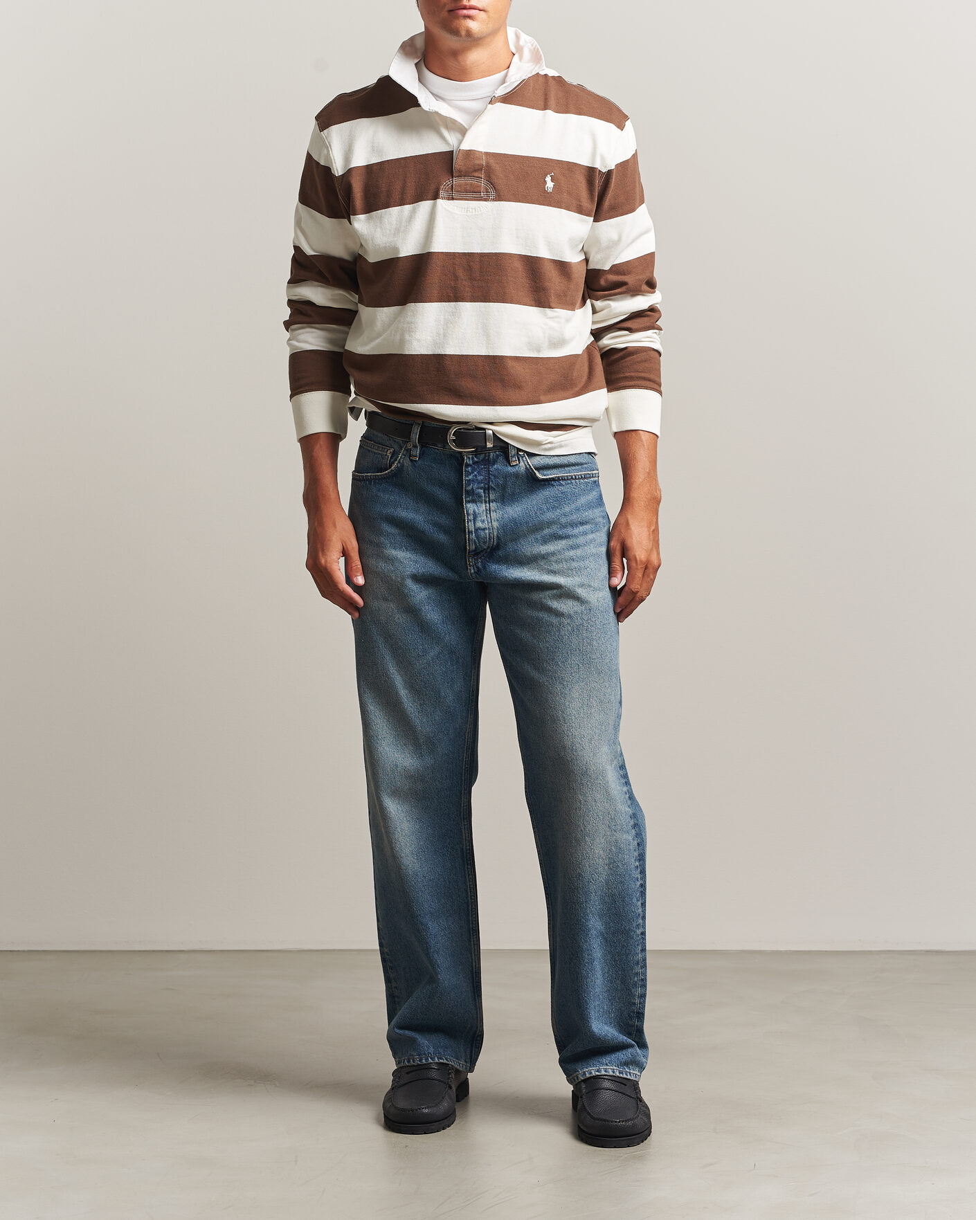Herre | Gensere | Polo Ralph Lauren | Striped Jersey Rugger Cream/Brown