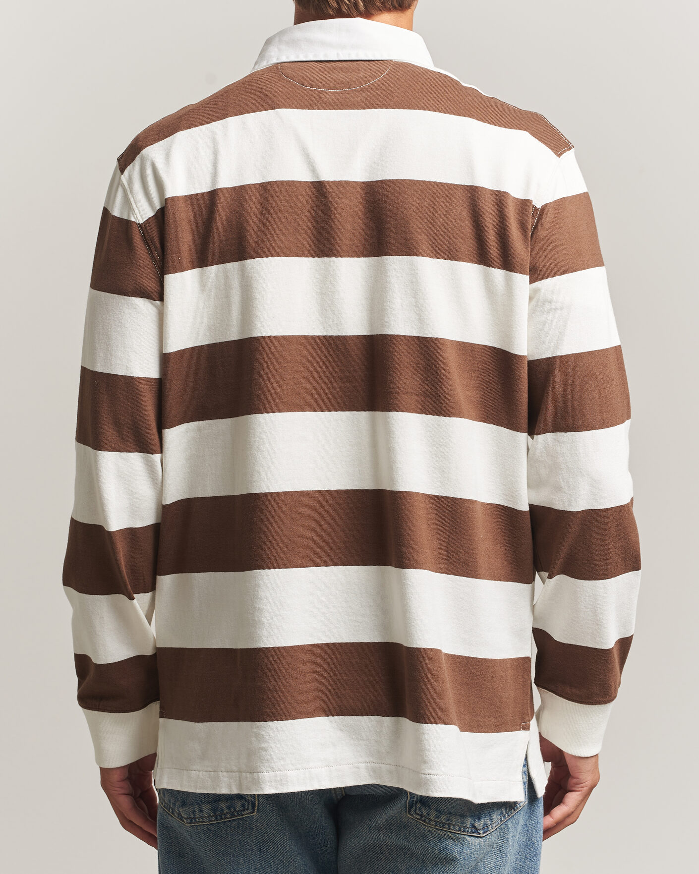 Herre | Gensere | Polo Ralph Lauren | Striped Jersey Rugger Cream/Brown