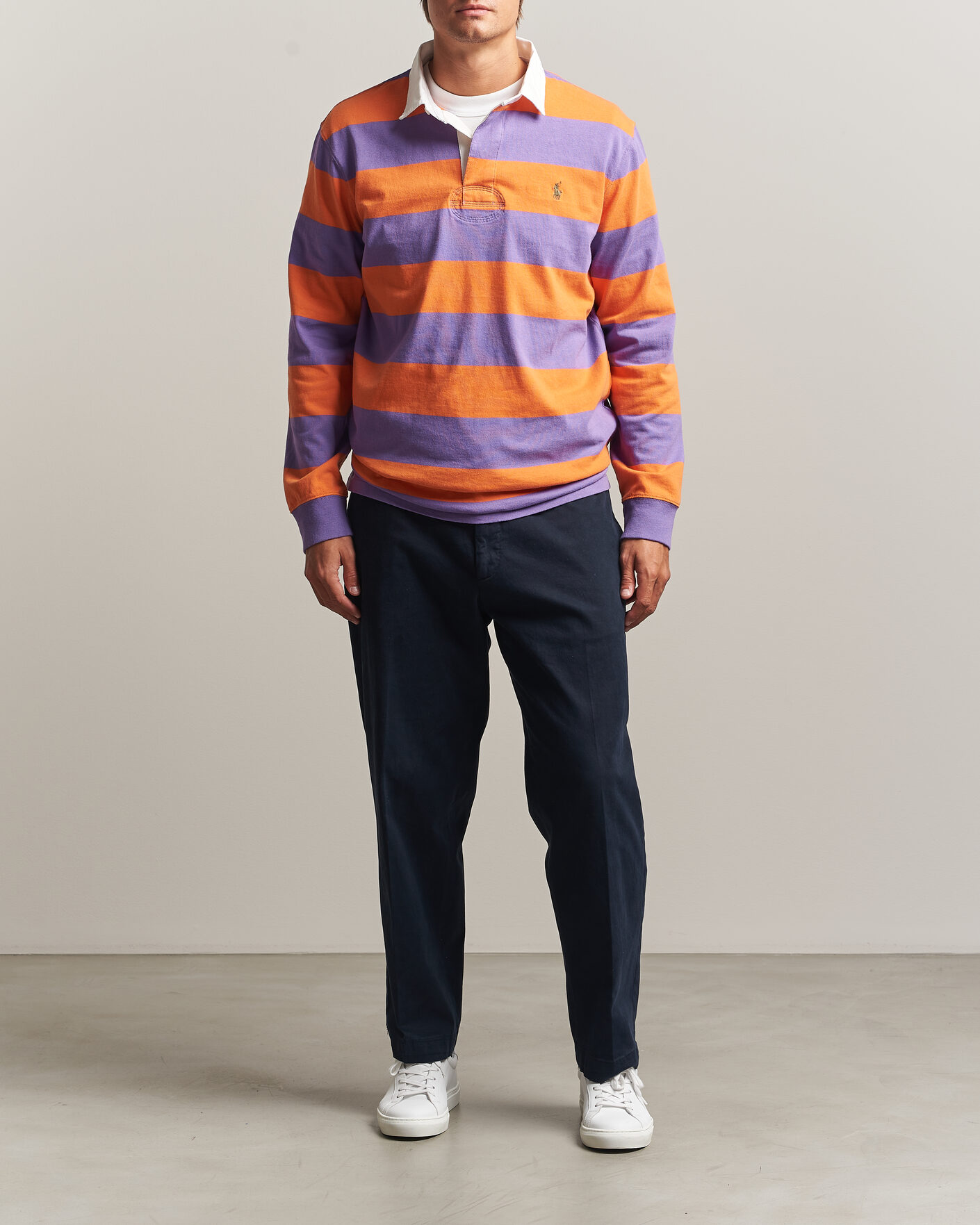Herre | Gensere | Polo Ralph Lauren | Striped Jersey Rugger Purple/Orange