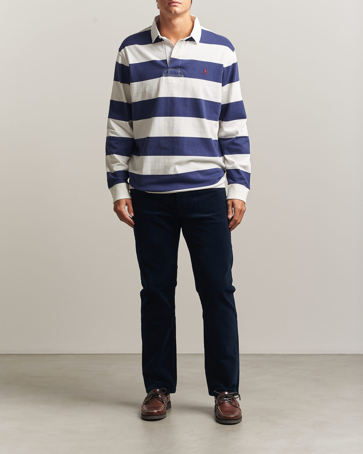 Herre | Gensere | Polo Ralph Lauren | Striped Jersey Rugger Cream/Navy