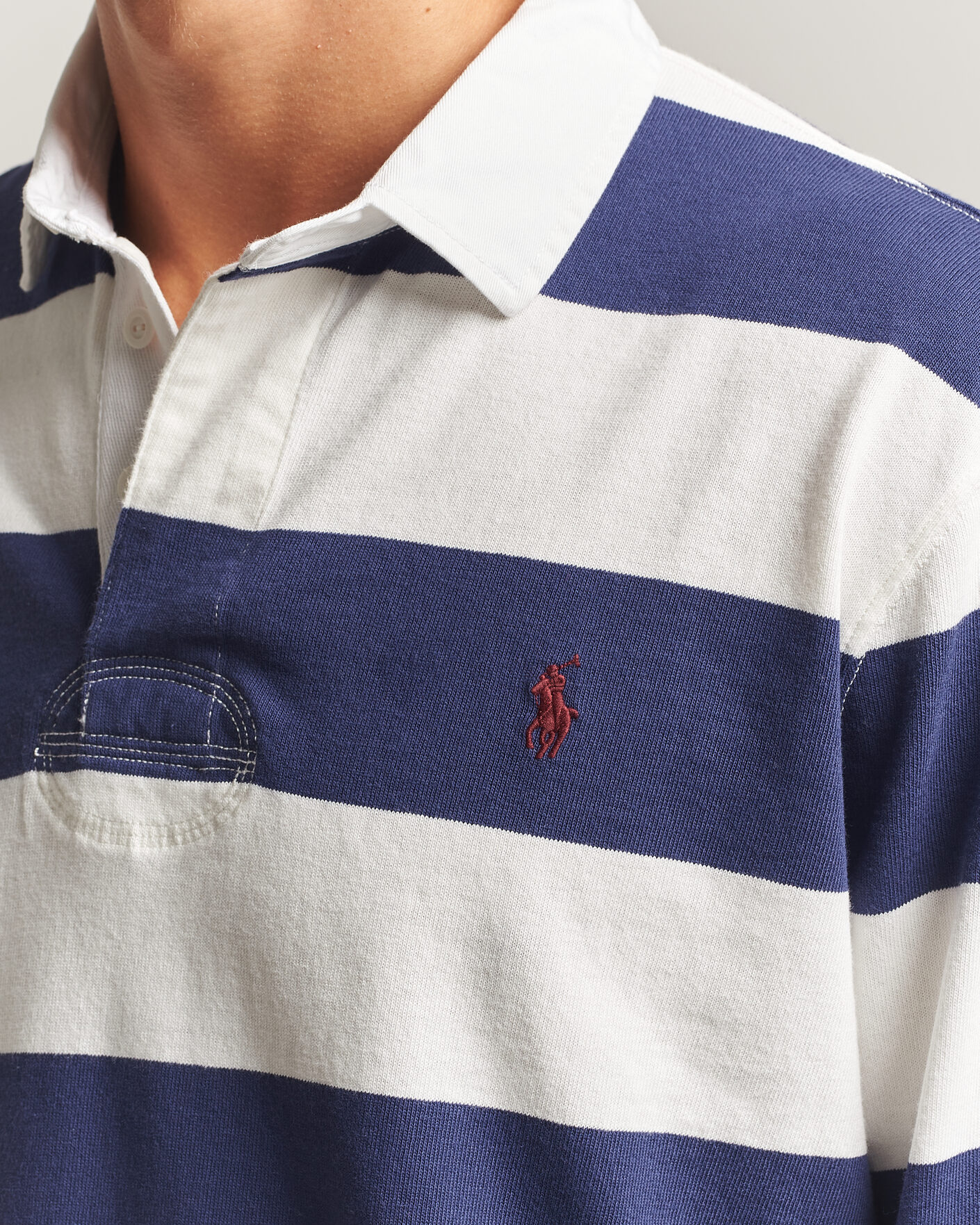 Herre | Gensere | Polo Ralph Lauren | Striped Jersey Rugger Cream/Navy