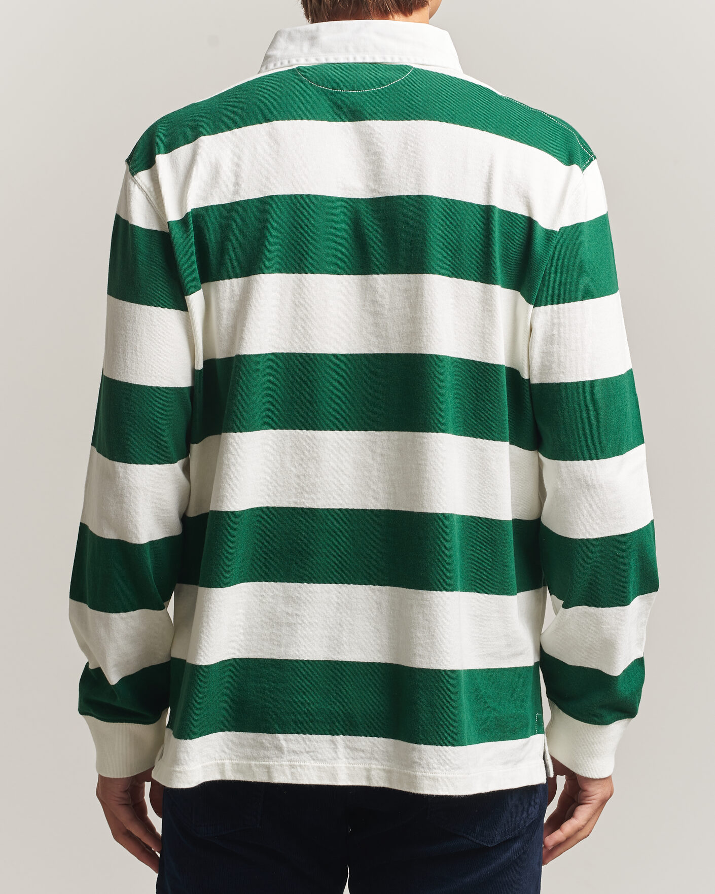 Herre | Gensere | Polo Ralph Lauren | Striped Jersey Rugger Cream/Forest