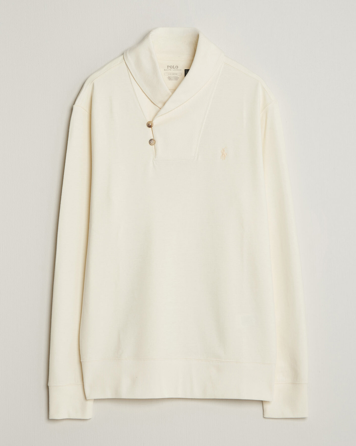 Herre | Gensere | Polo Ralph Lauren | Double Knitted Shawl Collar Sweater Pale Cream