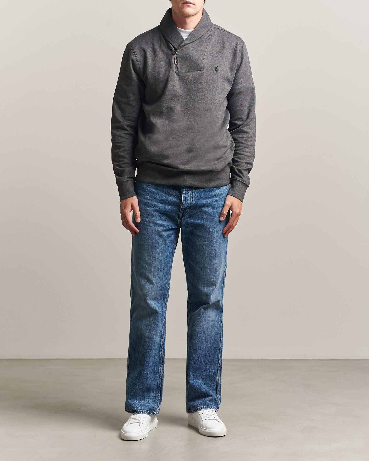 Herre | Gensere | Polo Ralph Lauren | Double Knitted Shawl Collar Sweater Windsor Heather