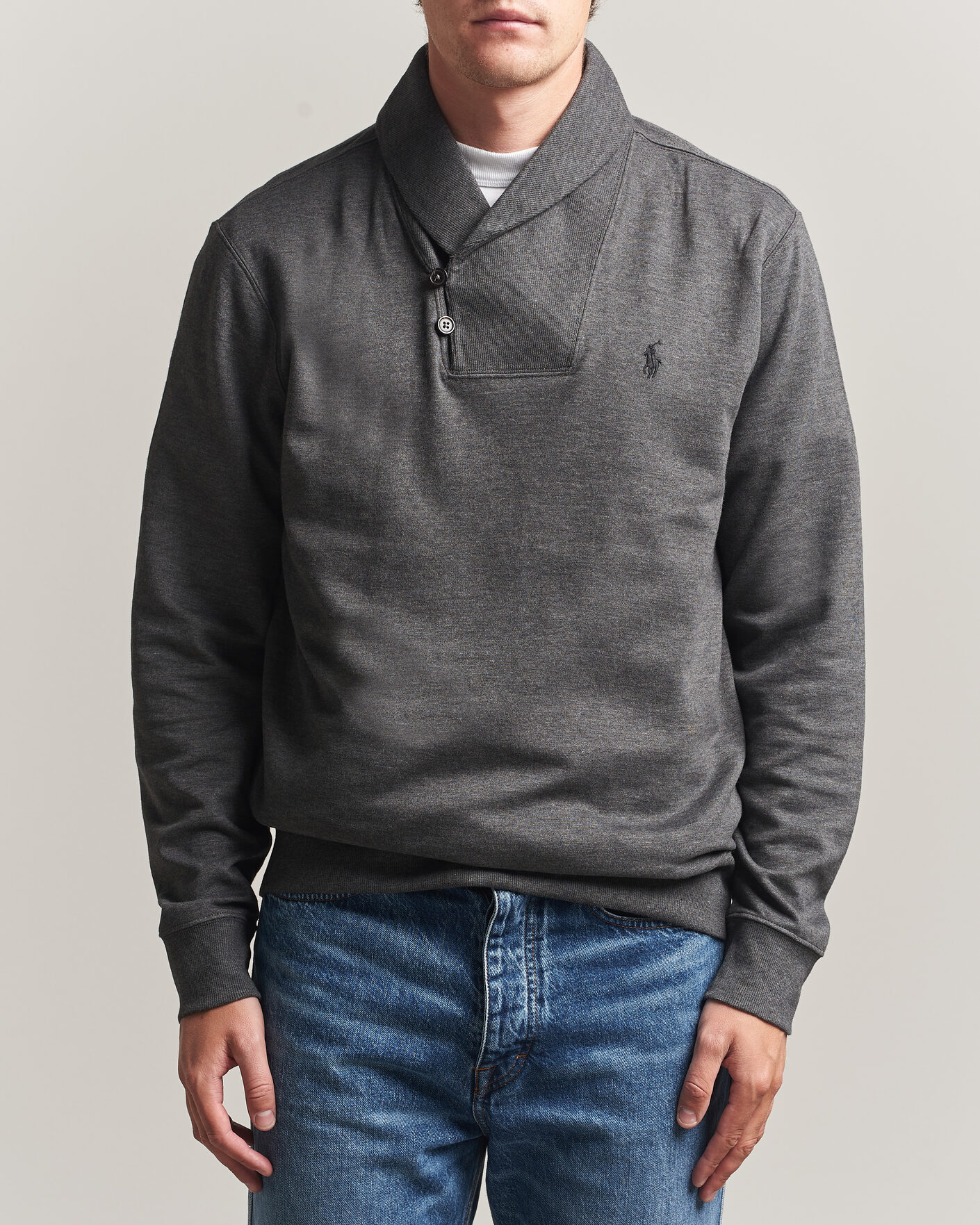 Herre | Gensere | Polo Ralph Lauren | Double Knitted Shawl Collar Sweater Windsor Heather