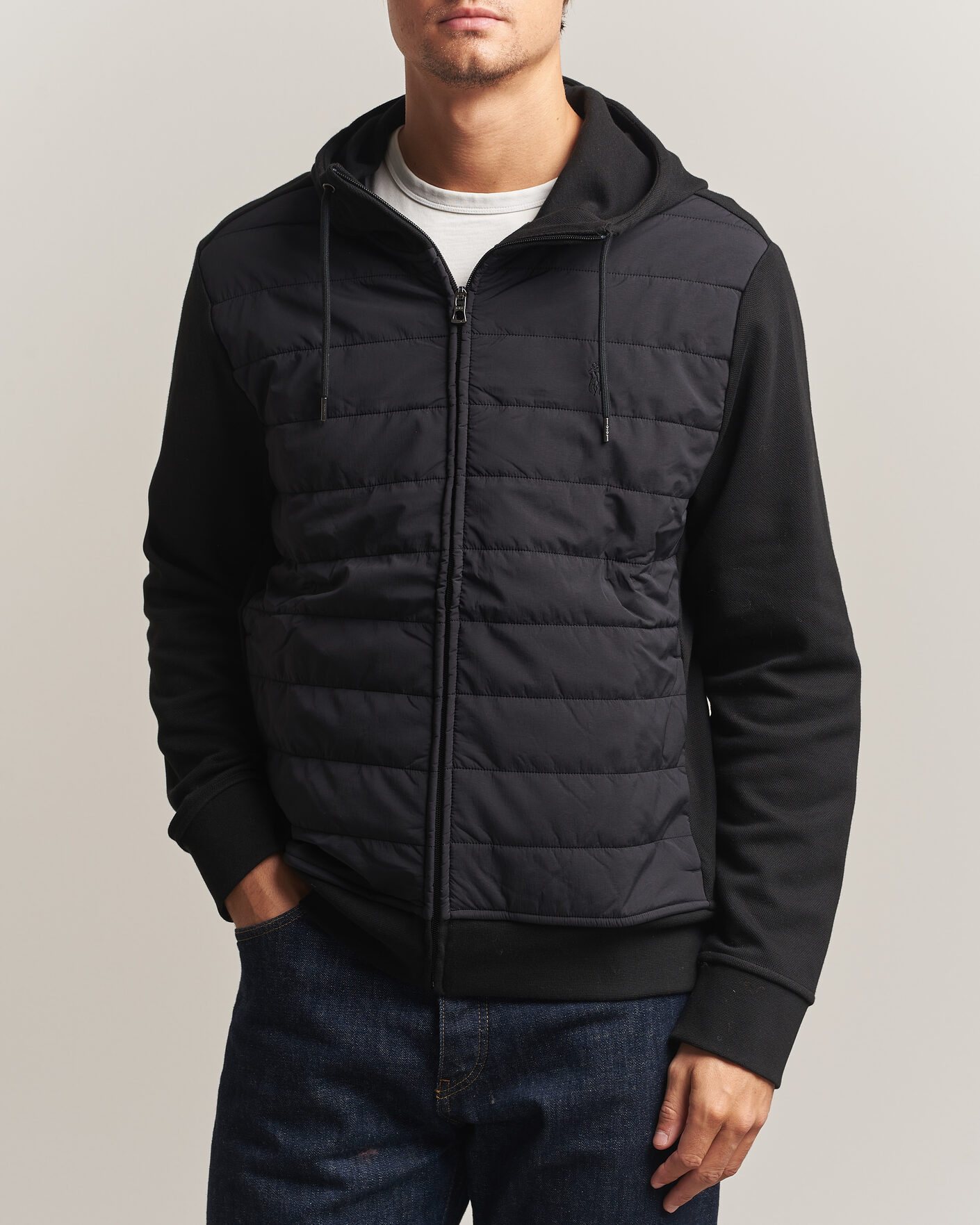 Herre | Gensere | Polo Ralph Lauren | Double Knitted Jaquard Full Zip Hoodie Polo Black