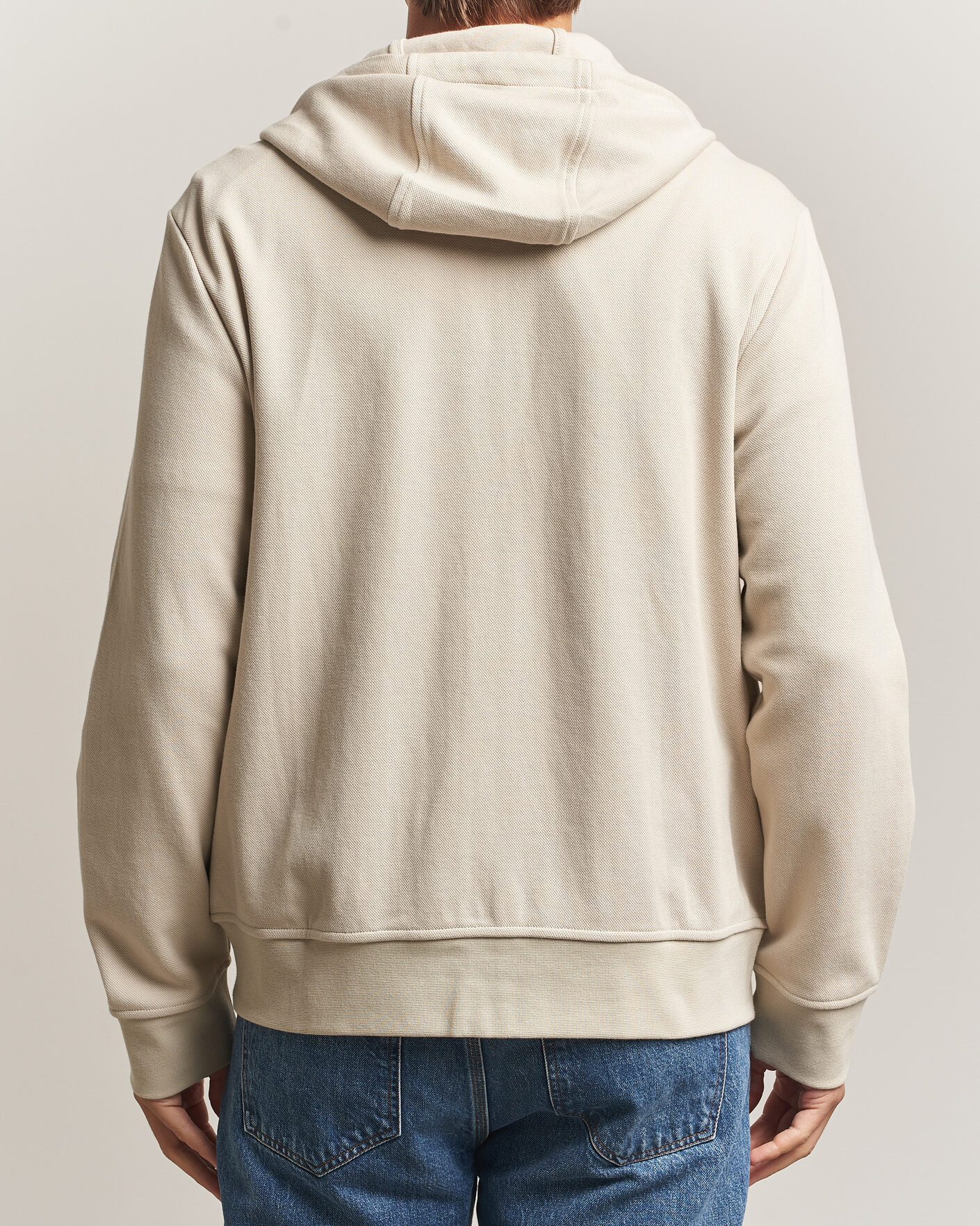 Herre | Gensere | Polo Ralph Lauren | Double Knitted Jaquard Full Zip Hoodie Stoneware Grey