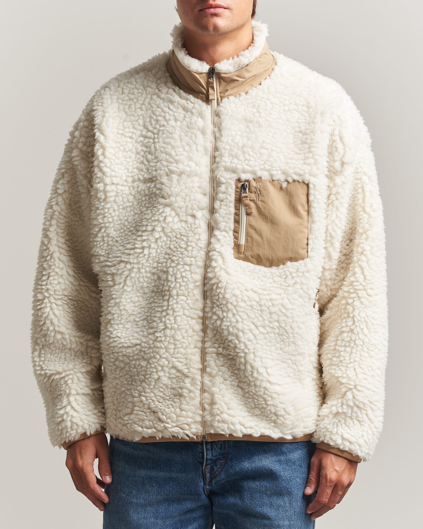 Herre | Gensere | Polo Ralph Lauren | Shaggy Hi Pile Full Zip Clubhouse Cream