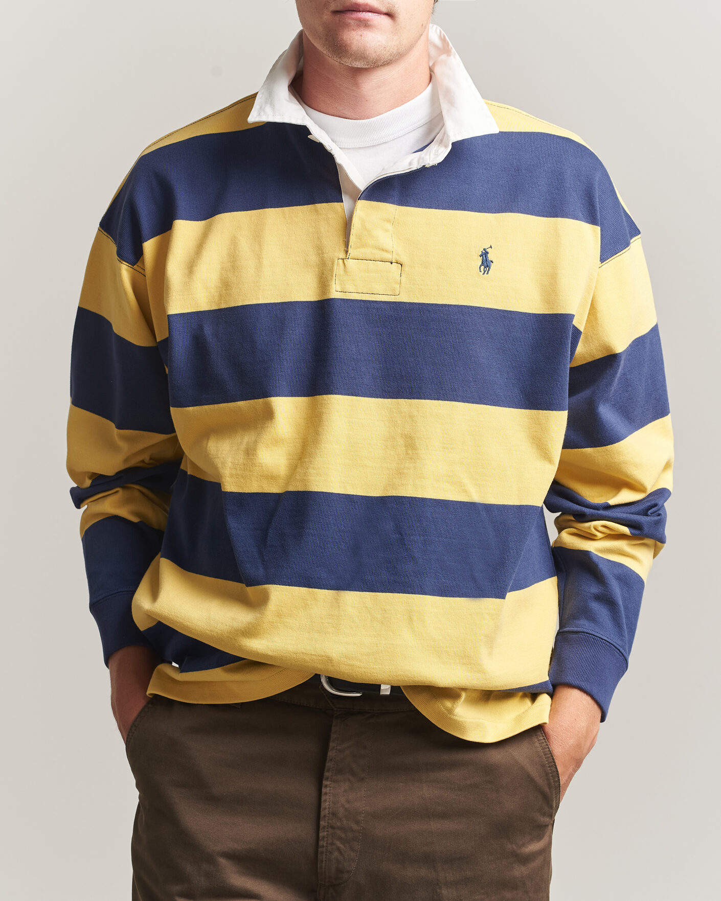 Herre | Gensere | Polo Ralph Lauren | Jersey Knitted Rugby Pullover Yellow/Cobolt