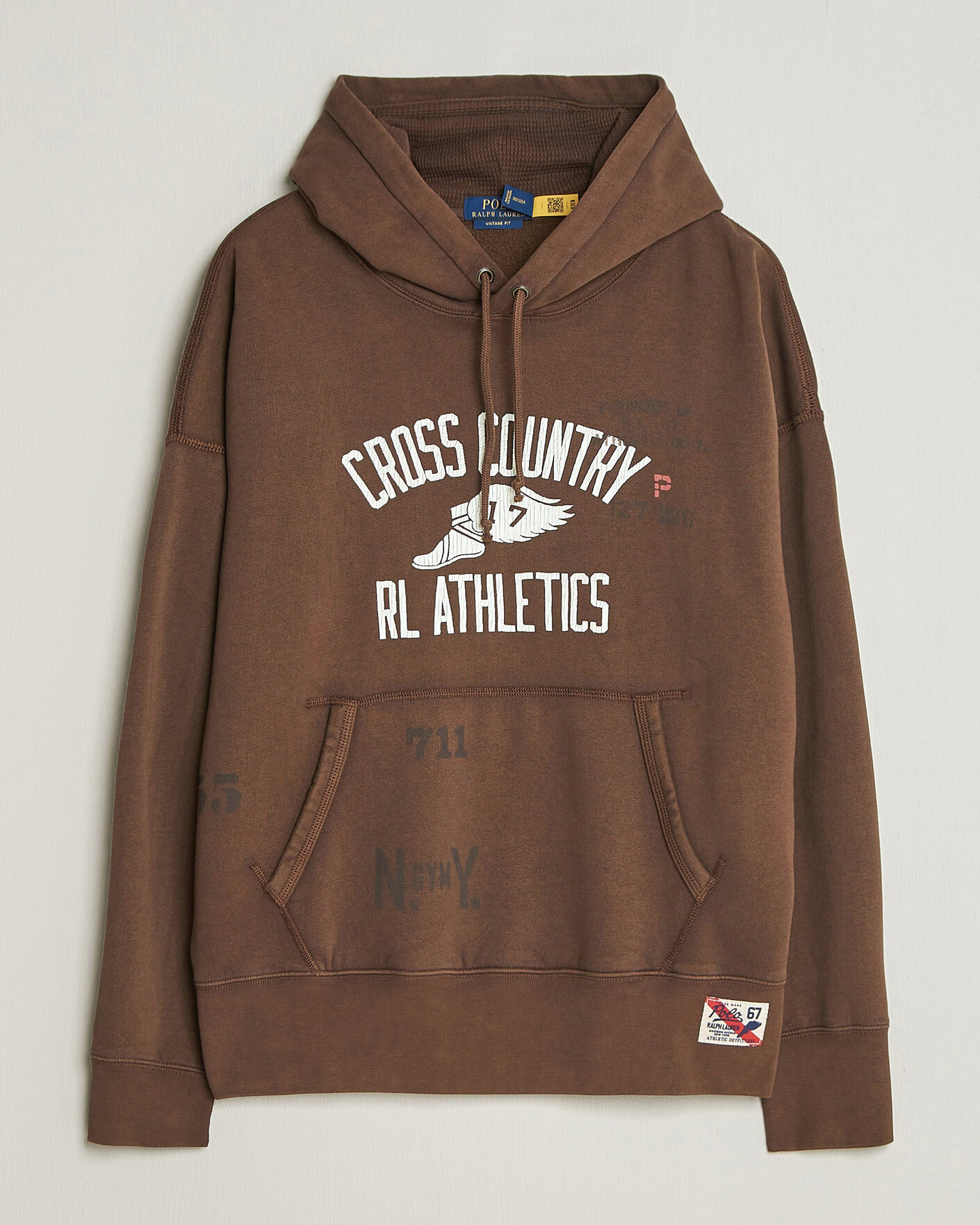 Herre | Gensere | Polo Ralph Lauren | Fleece Printed Hoodie Court Brown