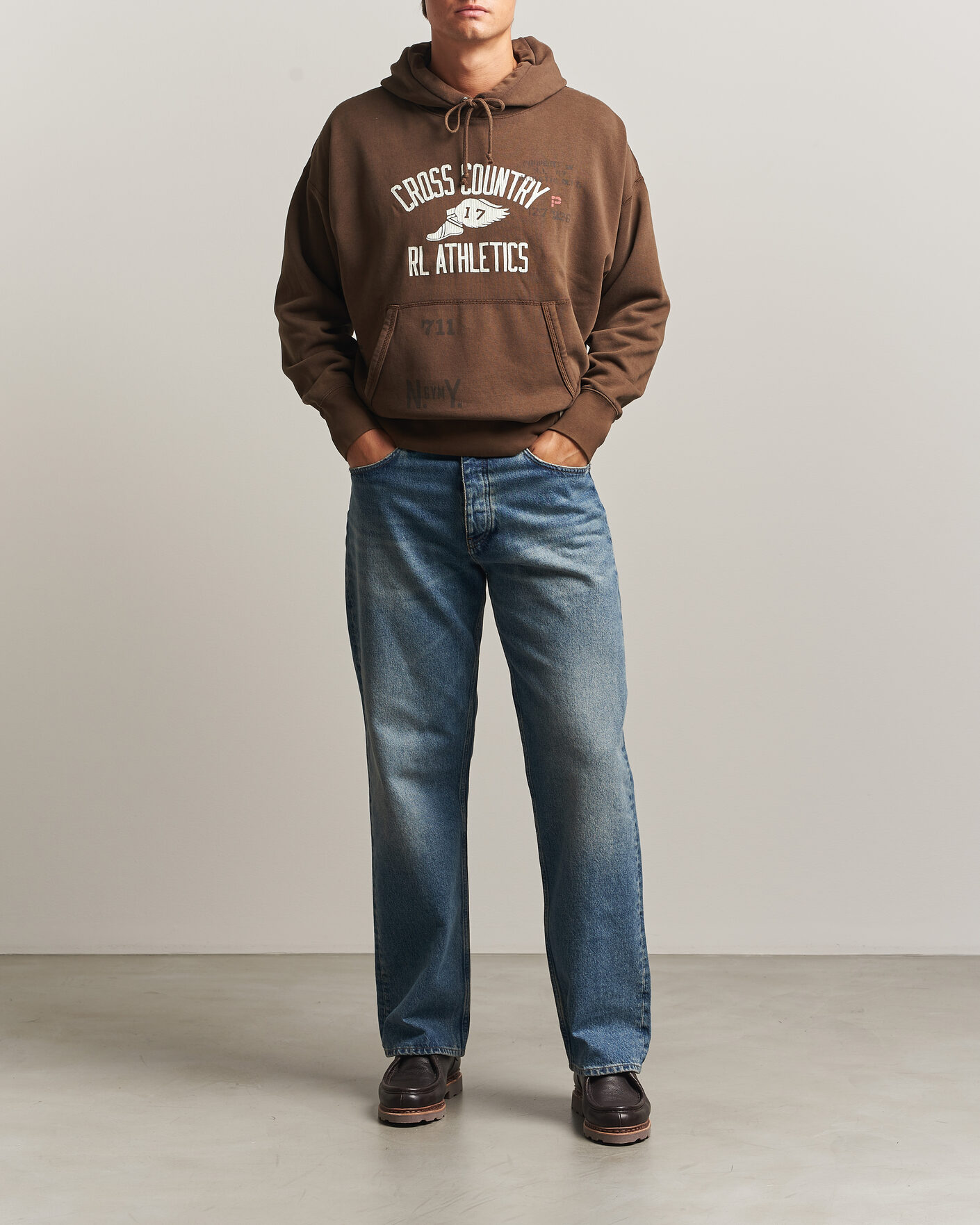 Herre | Gensere | Polo Ralph Lauren | Fleece Printed Hoodie Court Brown