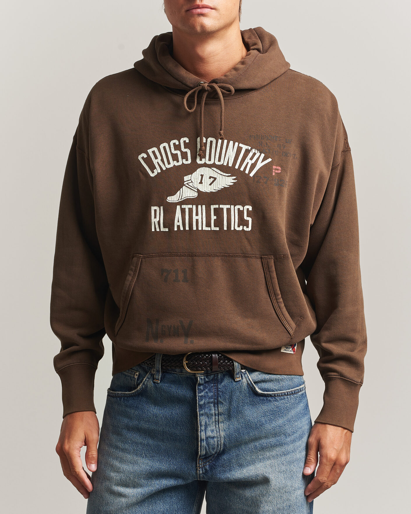 Herre | Gensere | Polo Ralph Lauren | Fleece Printed Hoodie Court Brown