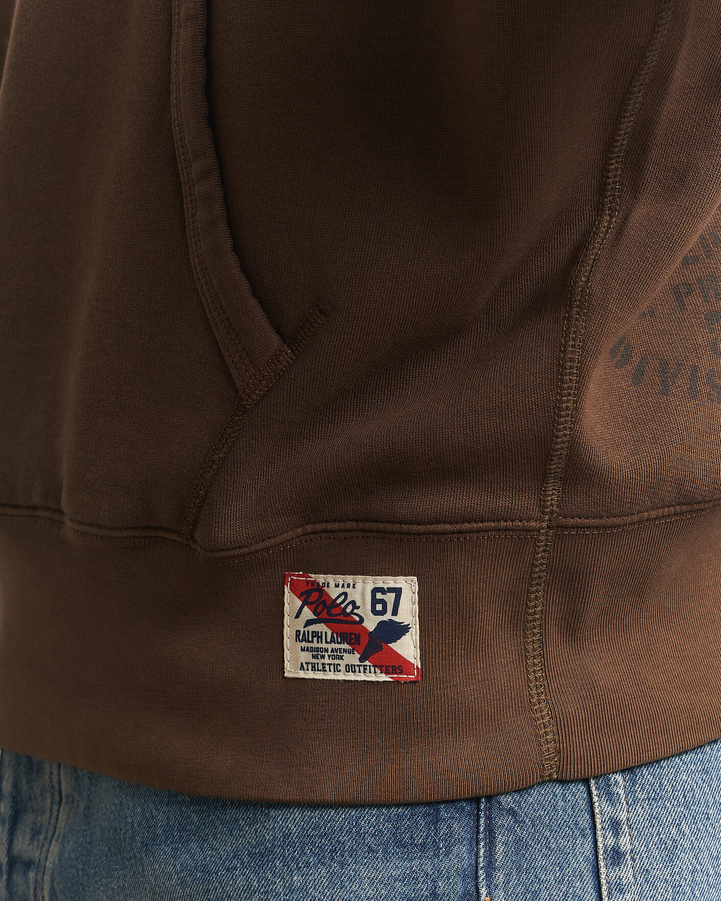 Herre | Gensere | Polo Ralph Lauren | Fleece Printed Hoodie Court Brown