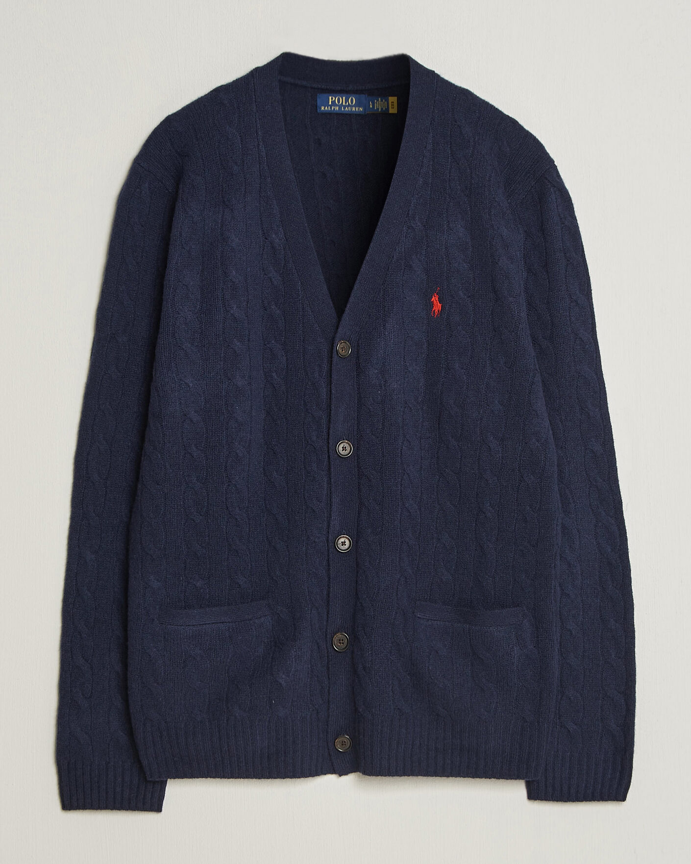 Herre | Gensere | Polo Ralph Lauren | Wool/Cashmere Cable Cardigan Hunter Navy