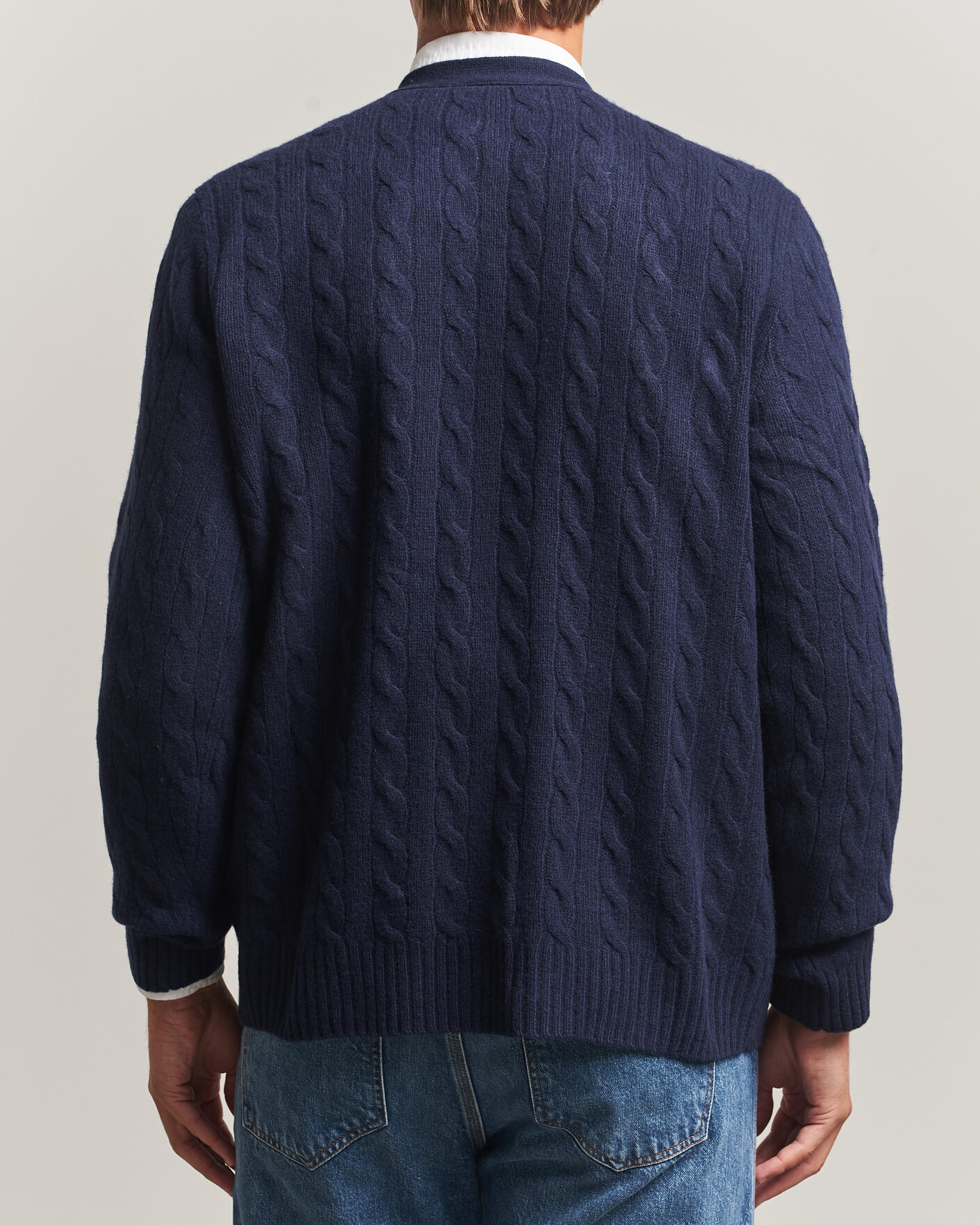 Herre | Gensere | Polo Ralph Lauren | Wool/Cashmere Cable Cardigan Hunter Navy