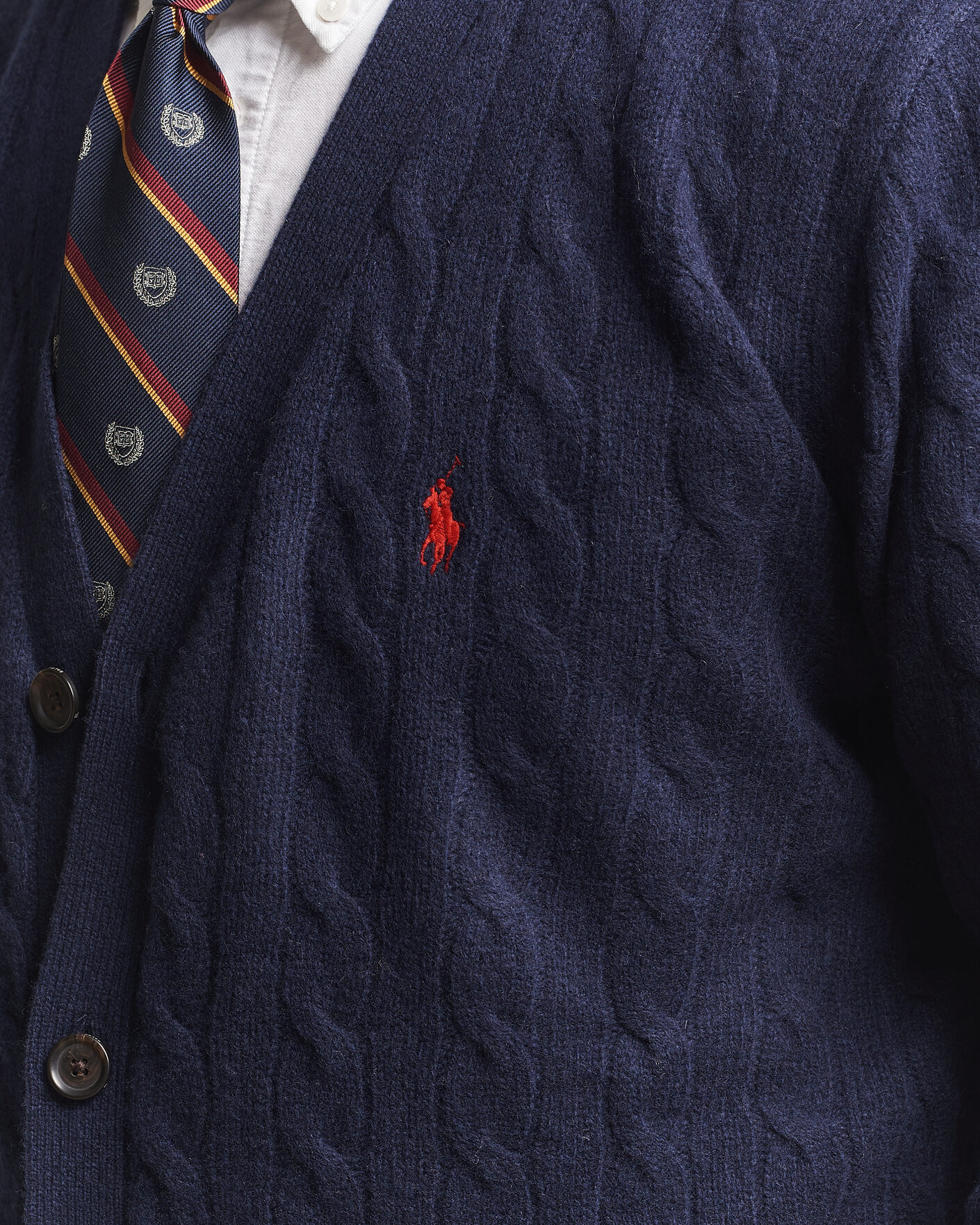 Herre | Gensere | Polo Ralph Lauren | Wool/Cashmere Cable Cardigan Hunter Navy