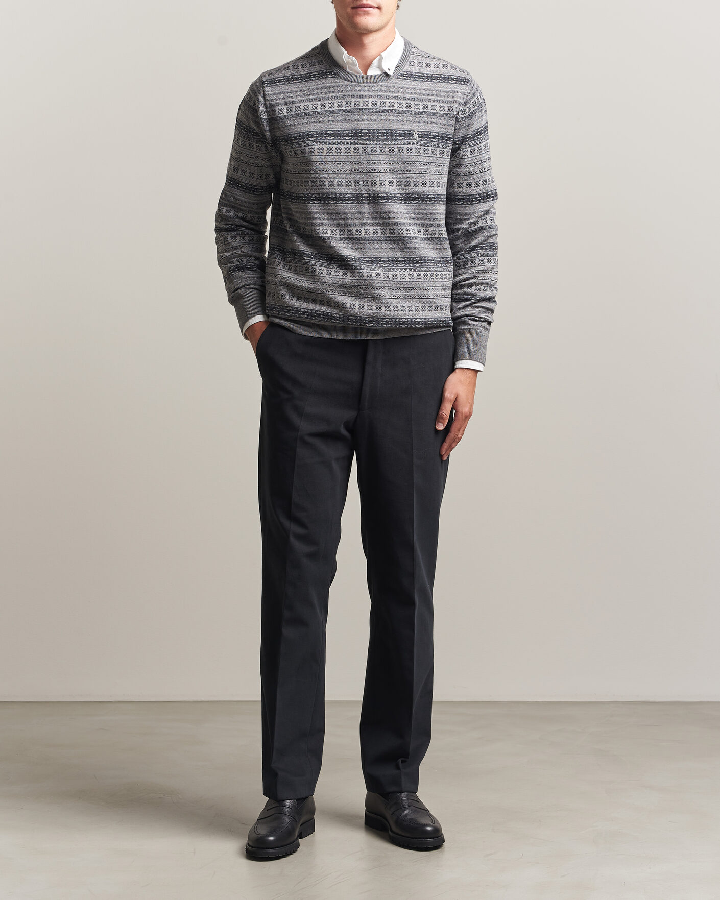 Herre | Gensere | Polo Ralph Lauren | Fair Isle Merino Sweater Grey Combo