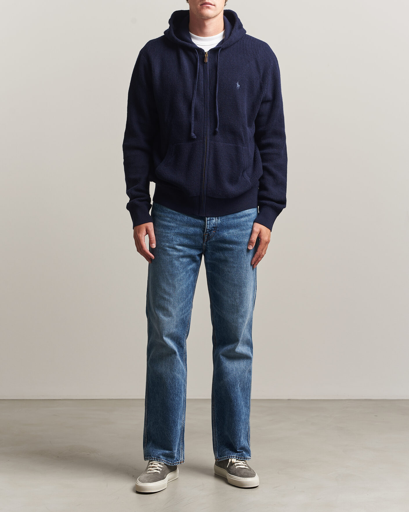 Herre | Gensere | Polo Ralph Lauren | Cotton/Wool Full-Zip Hoodie Hunter Navy