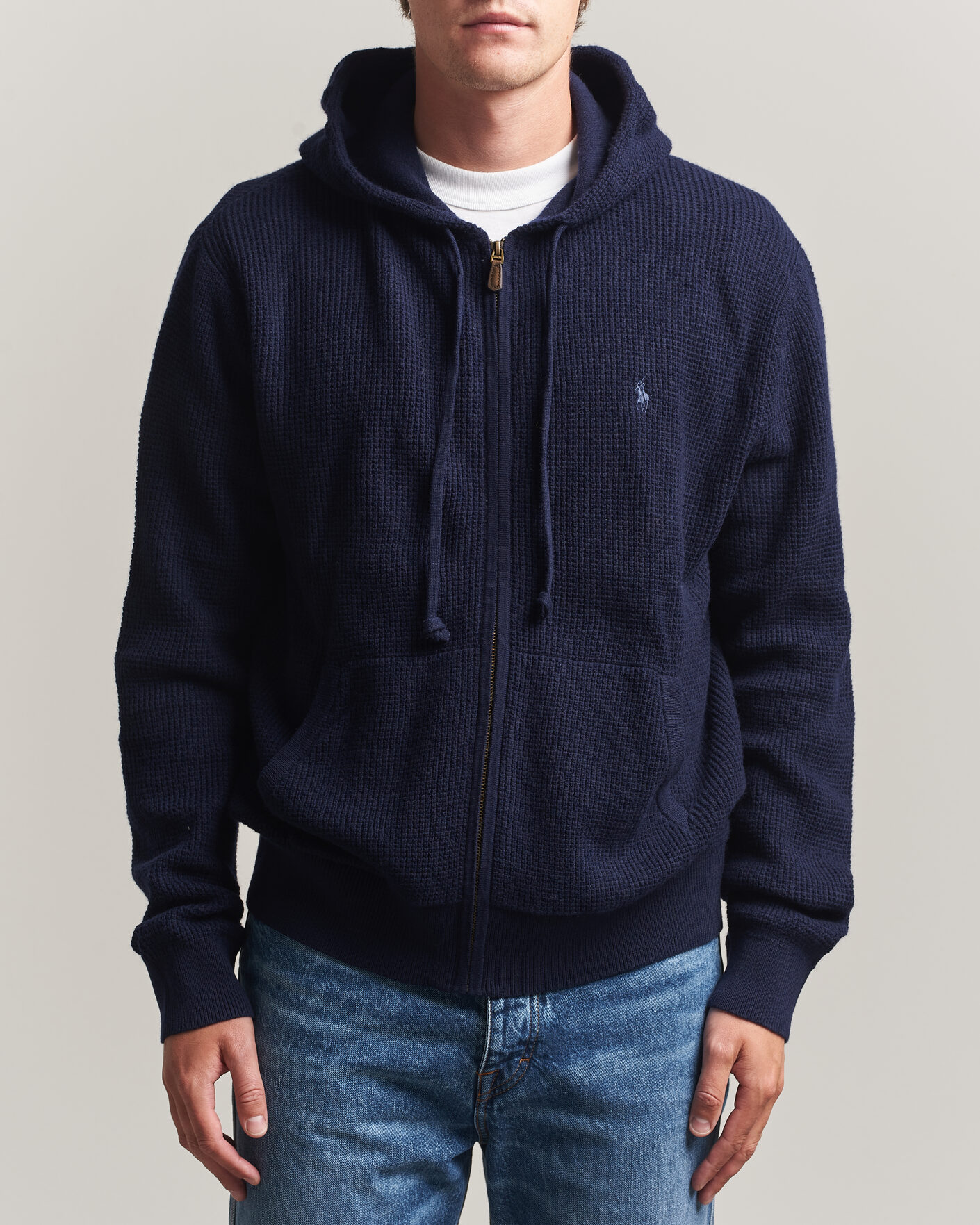 Herre | Gensere | Polo Ralph Lauren | Cotton/Wool Full-Zip Hoodie Hunter Navy