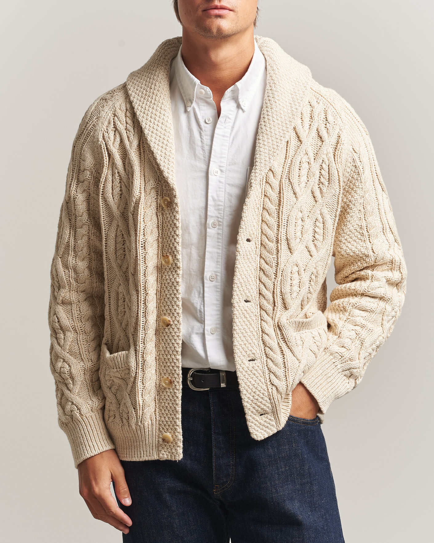 Herre | Gensere | Polo Ralph Lauren | Cotton Marl Cardigan Oatmeal Combo