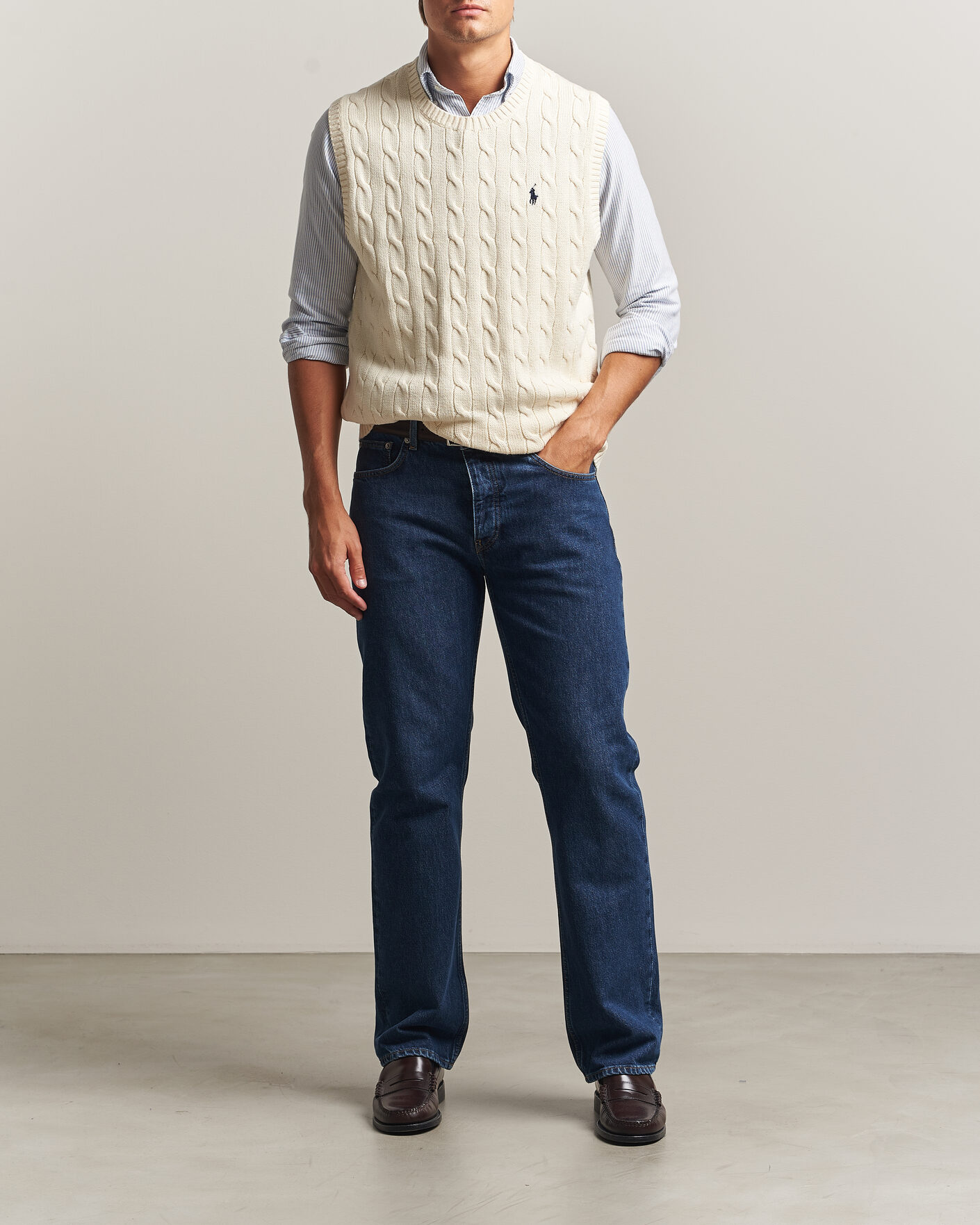 Herre | Gensere | Polo Ralph Lauren | Cotton Cable Vest Andover Cream