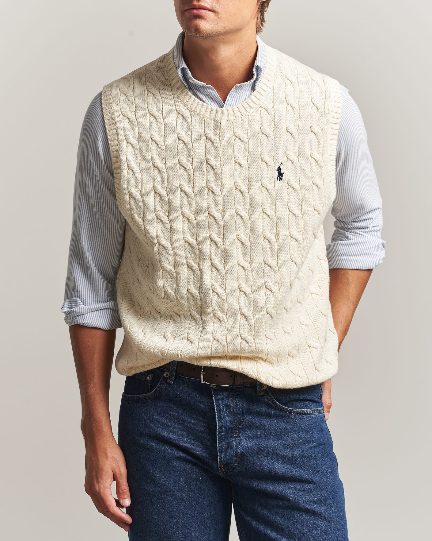 Herre | Gensere | Polo Ralph Lauren | Cotton Cable Vest Andover Cream