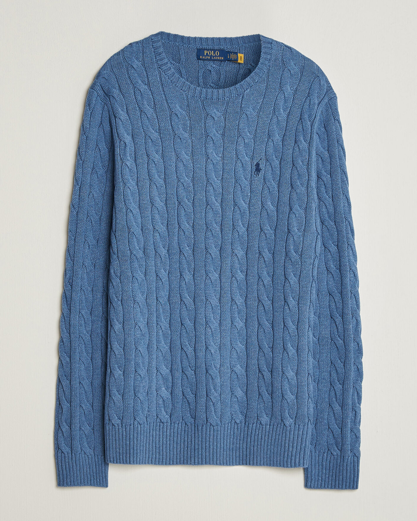 Herre | Gensere | Polo Ralph Lauren | Cotton Cable Pullover Blue Borage Heather