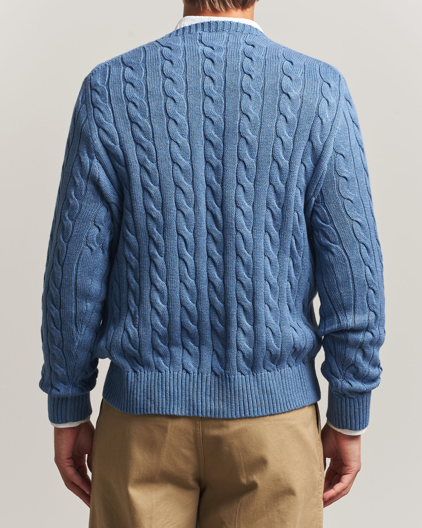Herre | Gensere | Polo Ralph Lauren | Cotton Cable Pullover Blue Borage Heather