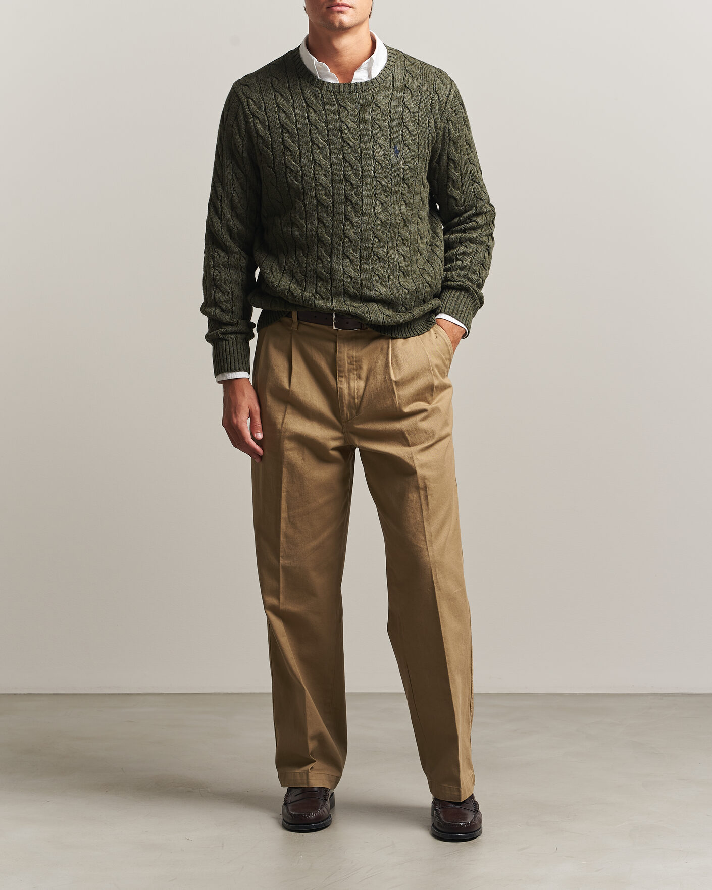 Herre | Gensere | Polo Ralph Lauren | Cotton Cable Pullover  Olive Shrub Heather
