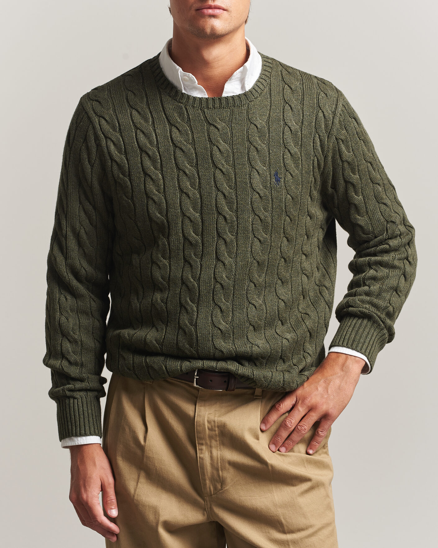 Herre | Gensere | Polo Ralph Lauren | Cotton Cable Pullover  Olive Shrub Heather