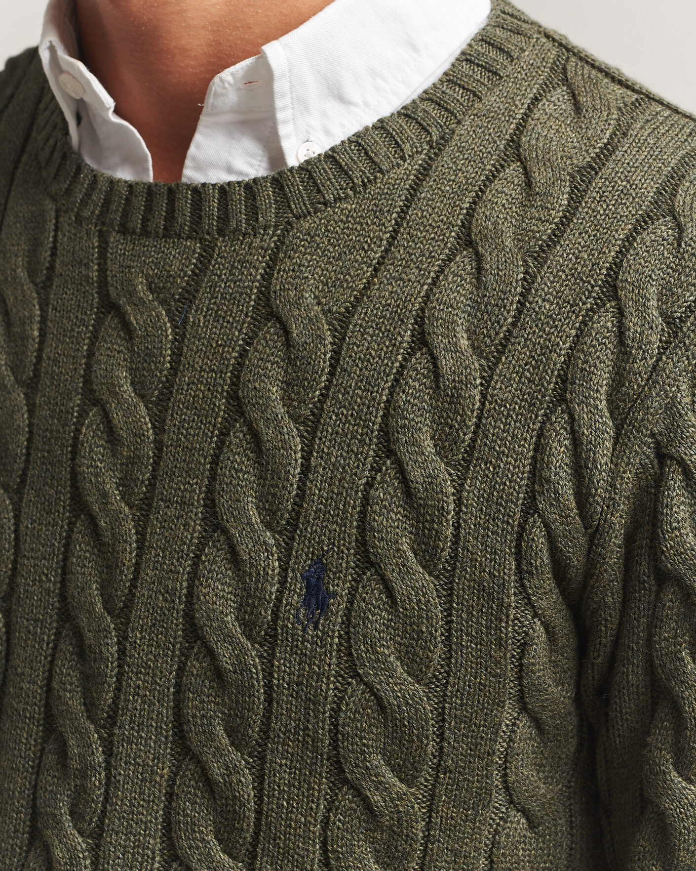 Herre | Gensere | Polo Ralph Lauren | Cotton Cable Pullover  Olive Shrub Heather