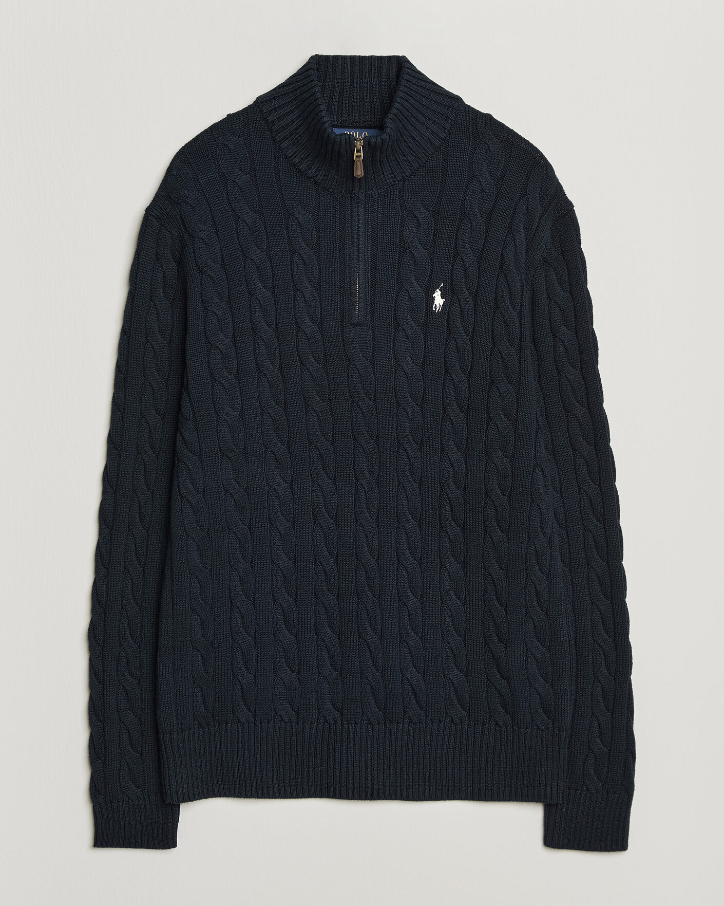Herre | Gensere | Polo Ralph Lauren | Cotton Cable Half Zip Hunter Navy