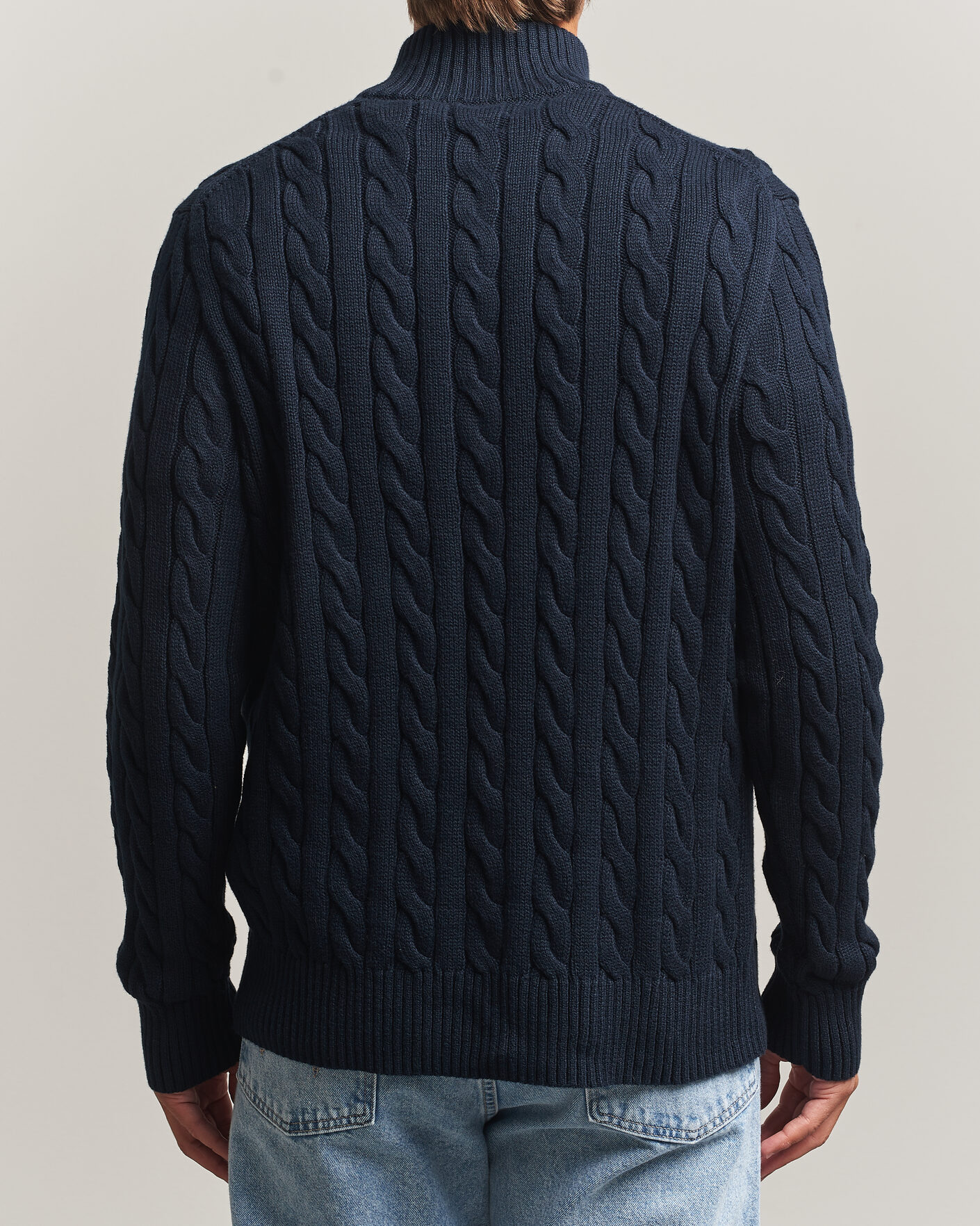 Herre | Gensere | Polo Ralph Lauren | Cotton Cable Half Zip Hunter Navy