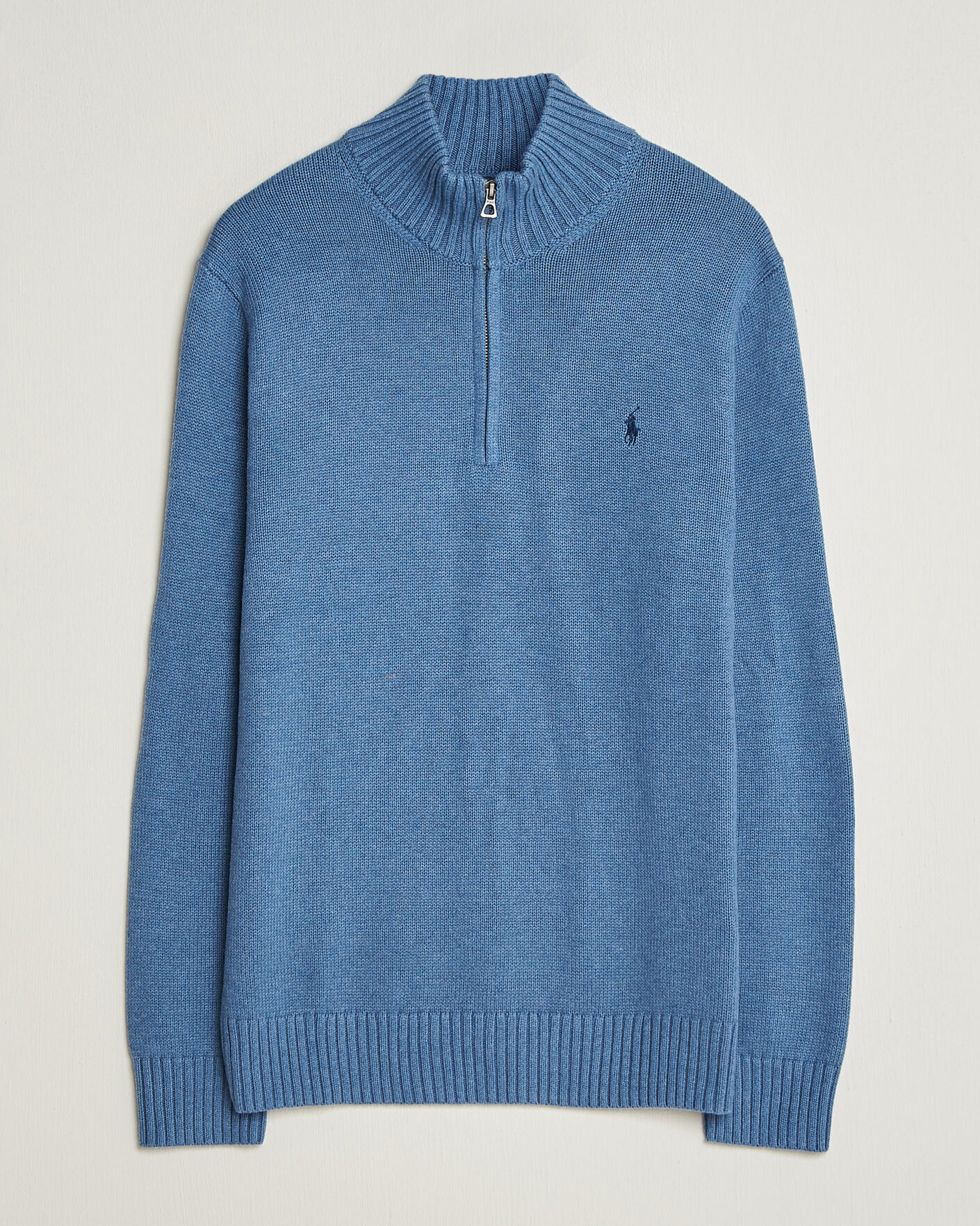Herre | Gensere | Polo Ralph Lauren | Cotton Pullover Half Zip Blue Borage Heather