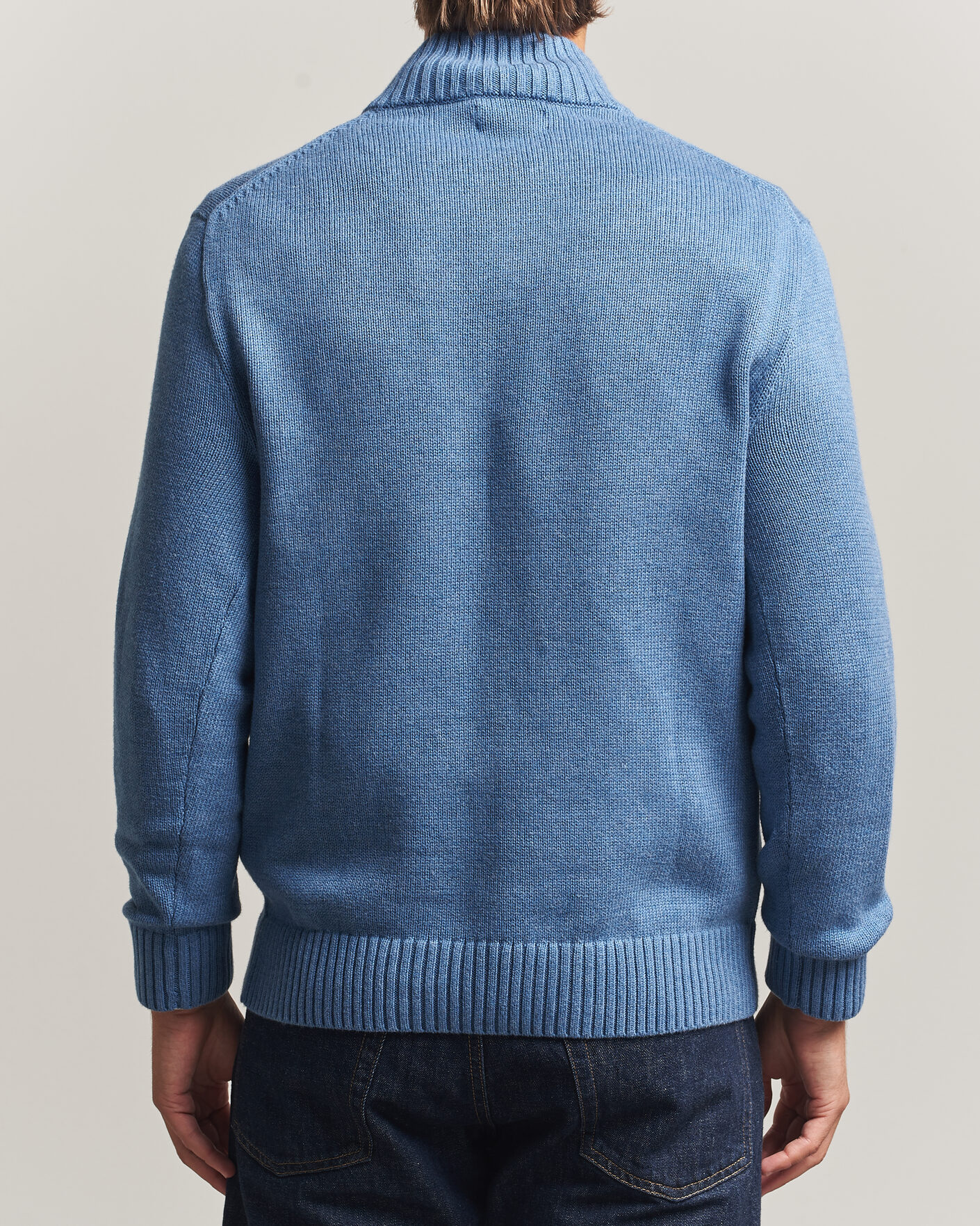 Herre | Gensere | Polo Ralph Lauren | Cotton Pullover Half Zip Blue Borage Heather