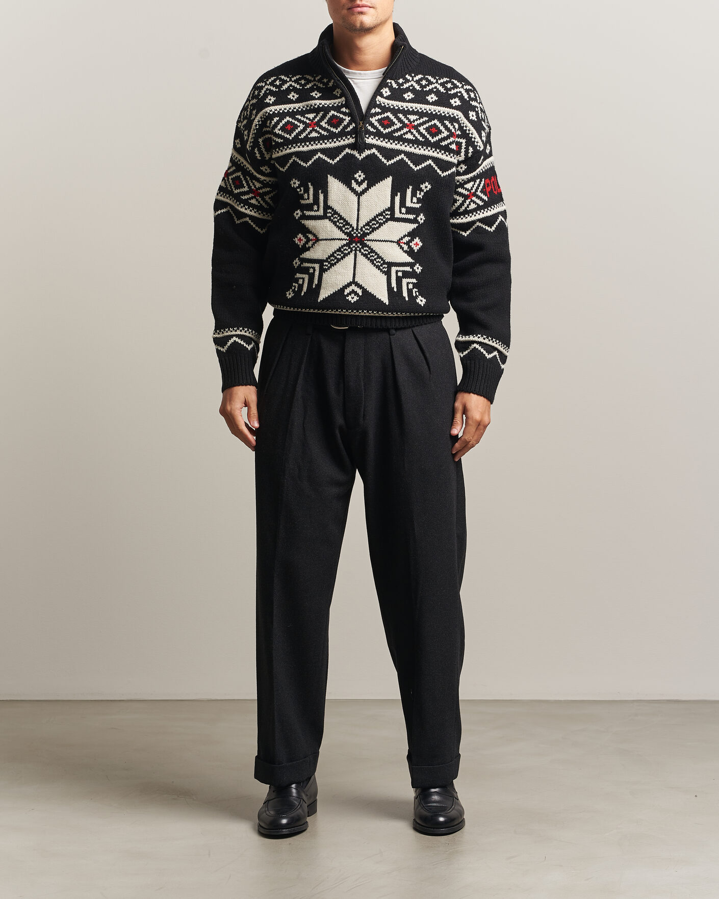 Herre | Gensere | Polo Ralph Lauren | Wool Cotton Blend Sweater Black Combo